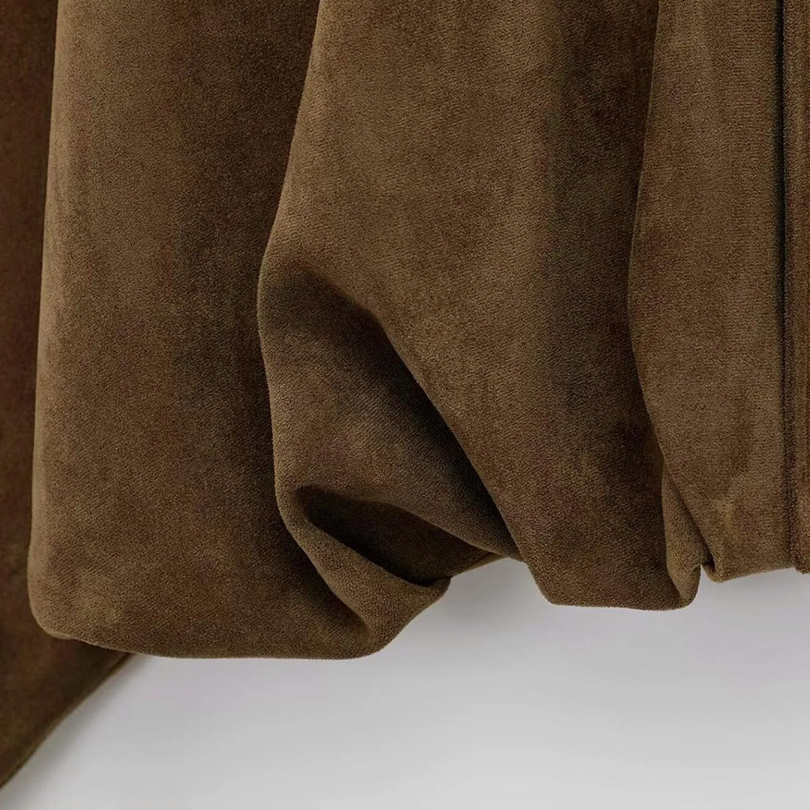 WZMYDBD Giacca Bomber Donna in Finta Pelle Scamosciata con Risvolto e Zip - immagine 7