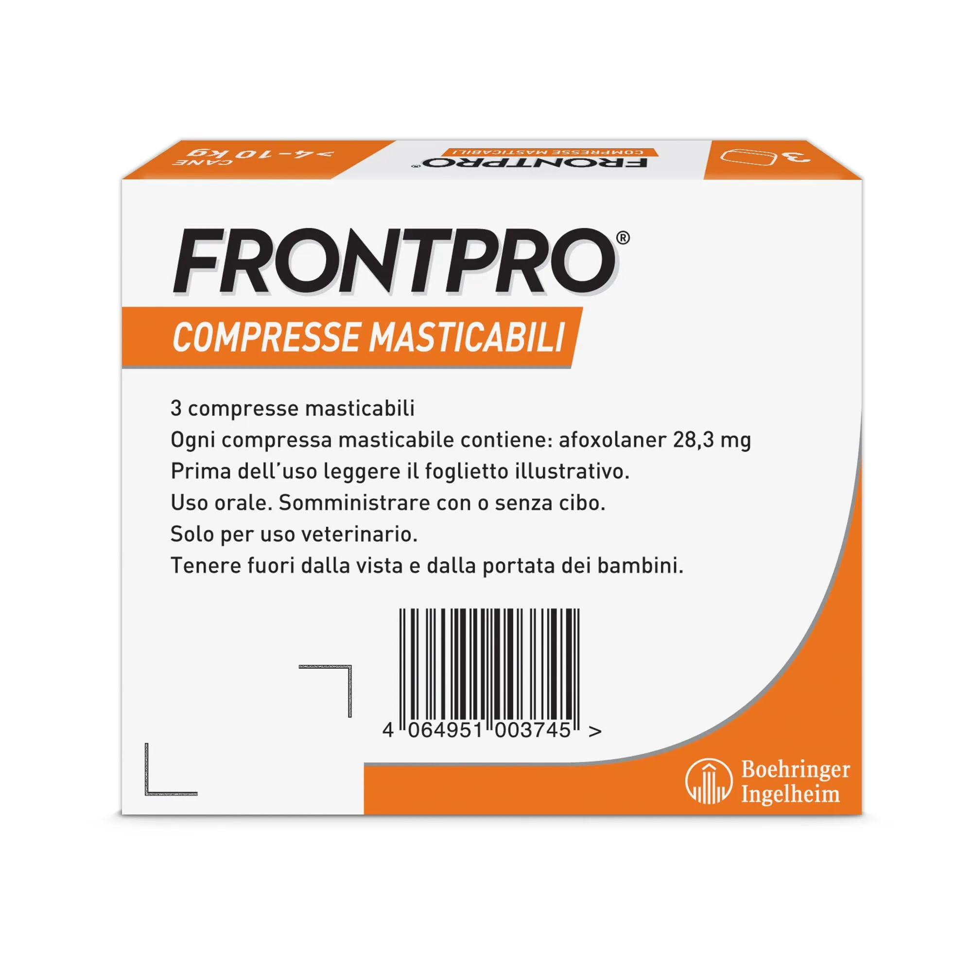 FRONTPRO Compresse Masticabili Per Cani Contro Pulci E Zecche (4-10kg), 3 Pezzi - immagine 2