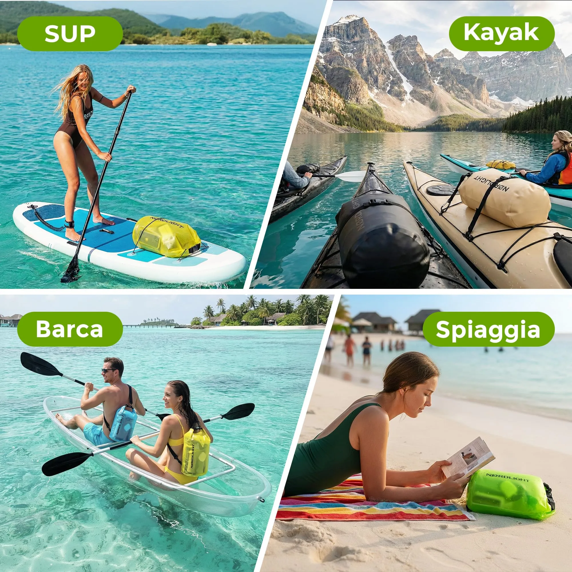 Nordlight Dry Bag Sacca Impermeabile 10L Rosso - immagine 6