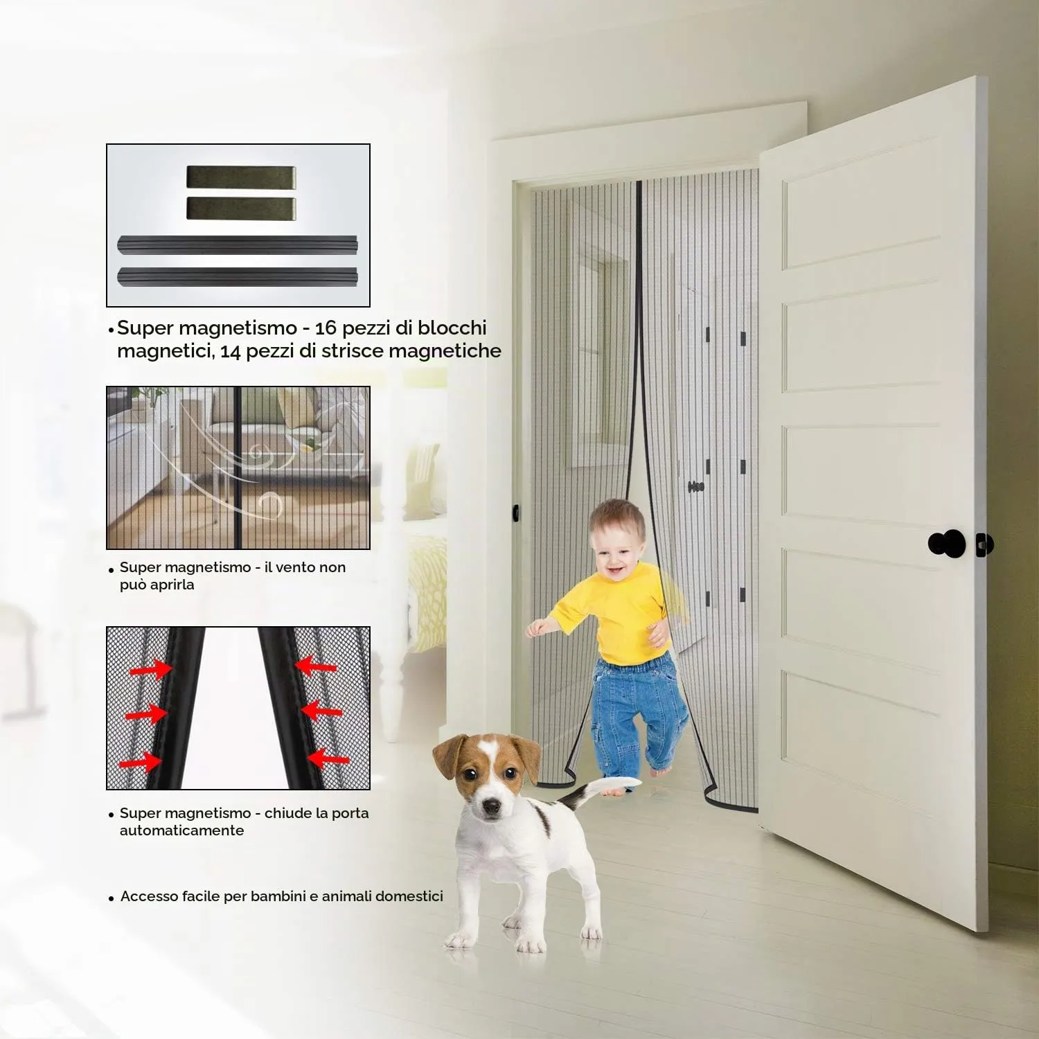 MYCARBON Zanzariera Magnetica per Porta e Finestra, 100x230cm, Nero - immagine 5