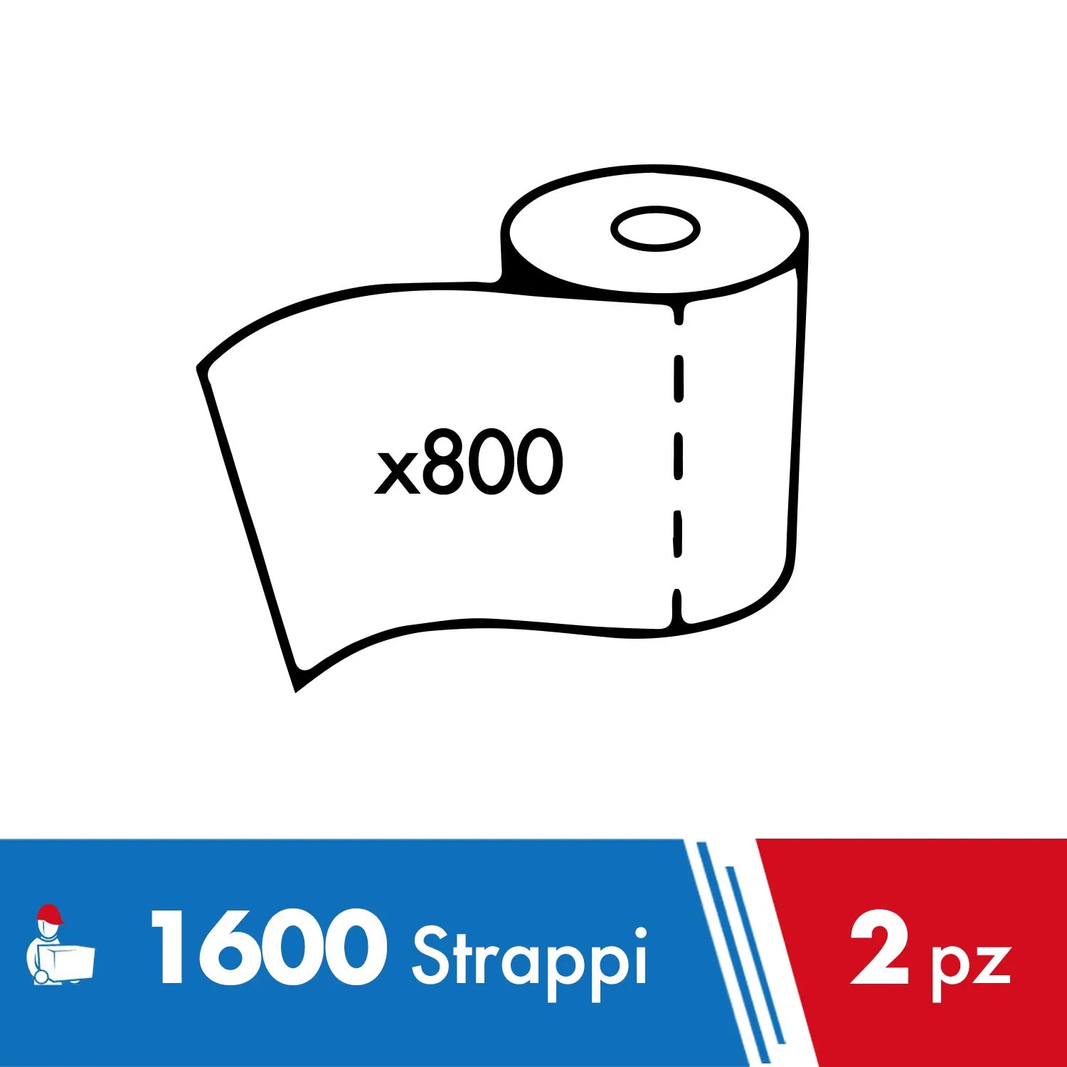IMBALLAGGI 2000 Rotoloni Asciugatutto Carta Cucina 100% Riciclata, 6 Rotoli x 800 Strappi (4800 Totale), 25x20 cm - immagine 6