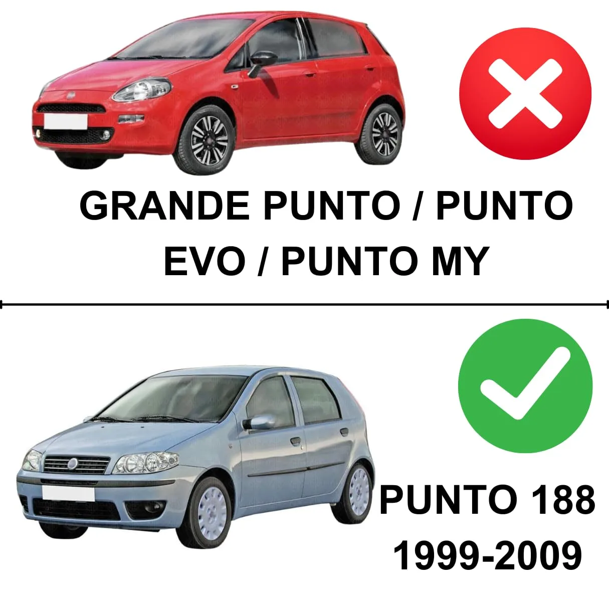 Car Passion Spazzole Tergicristallo per Fiat Punto (188) 3/5 Porte 07/1999-10/2009, 53 45 cm, Aero Flat - immagine 2