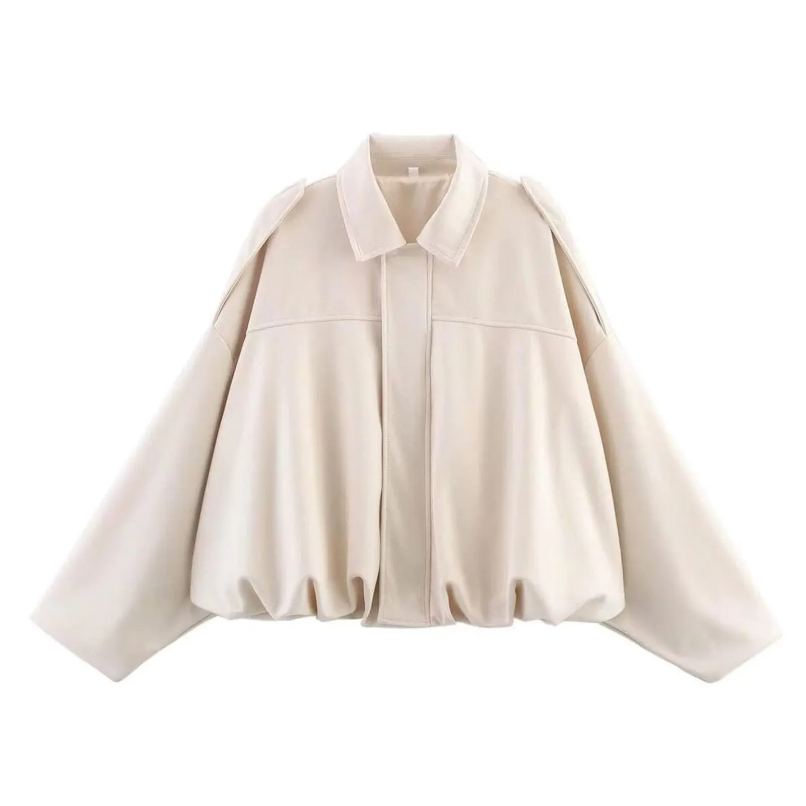 WZMYDBD Giacca Bomber in Pelle Scamosciata da Donna con Zip - immagine 1