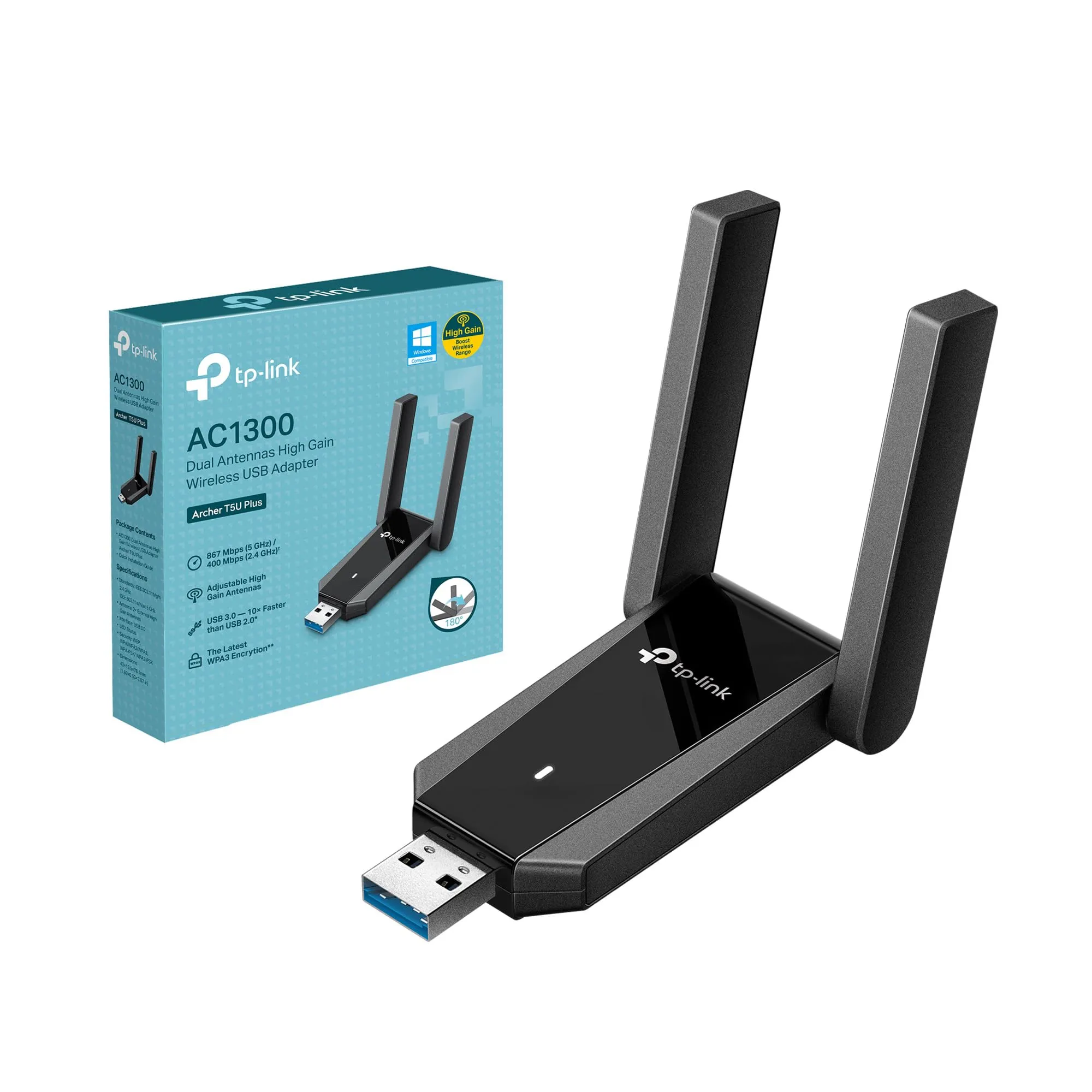 TP-Link Archer T5U Plus Adattatore WiFi USB 3.0 AC1300 con 2 antenne - immagine 1