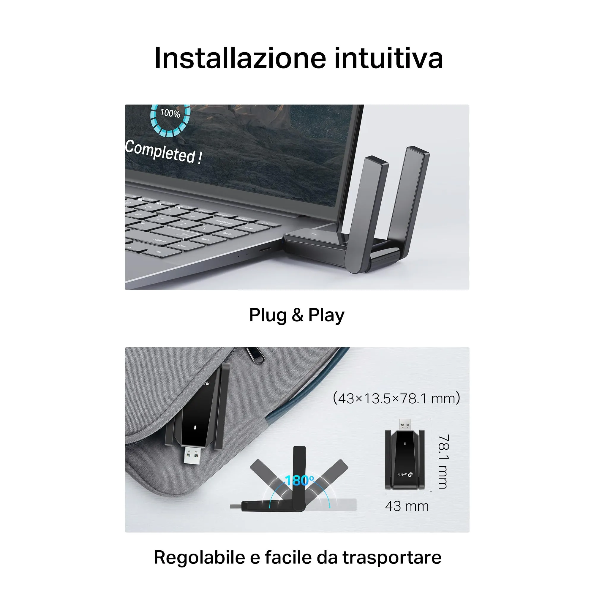 TP-Link Archer T5U Plus Adattatore WiFi USB 3.0 AC1300 con 2 antenne - immagine 3