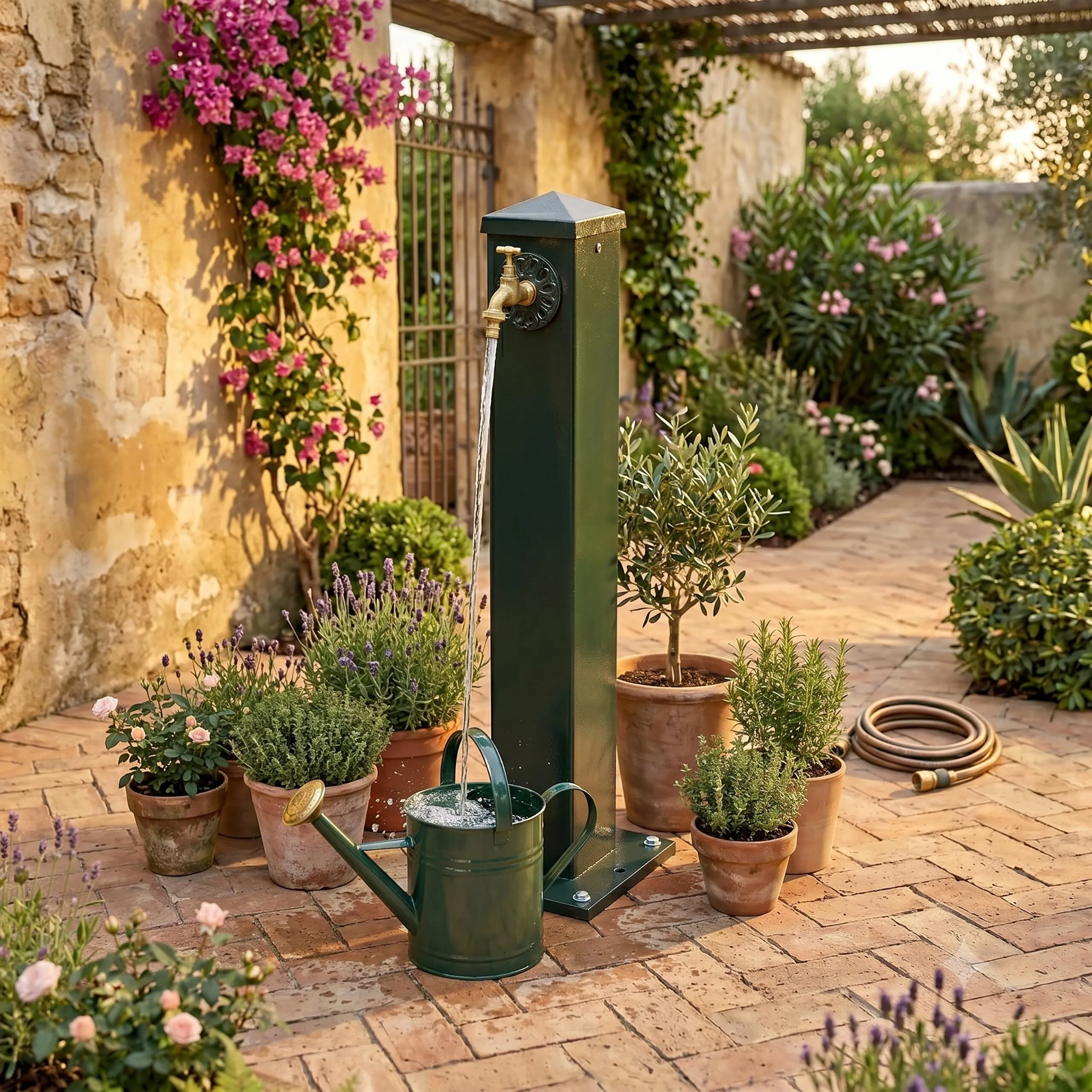 Relaxdays Fontana da Giardino Vintage, Verde - immagine 6