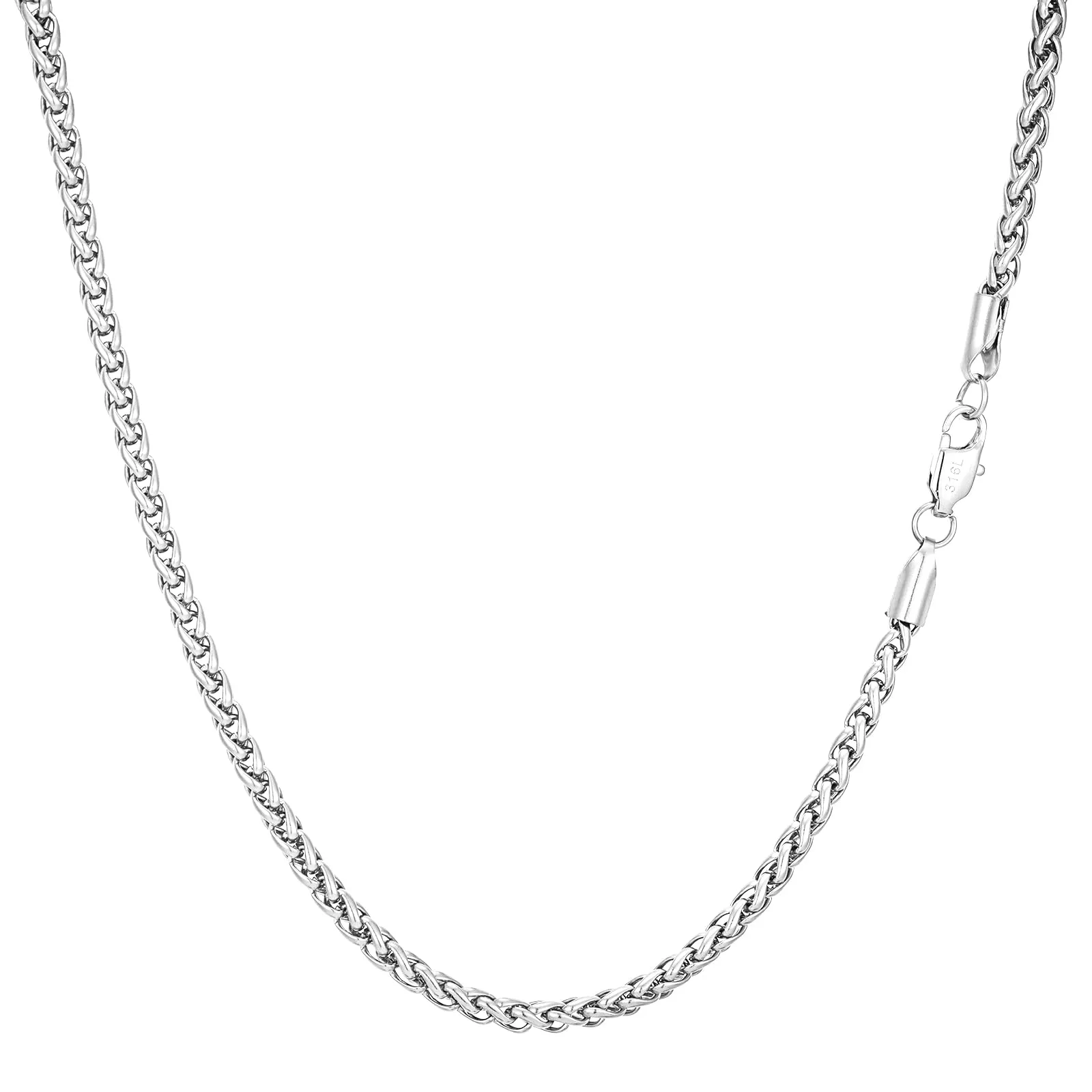 Esmoly Men's Cuban Chain Necklace, Stainless Steel (Silver, 2mm/20 inches) - immagine 1