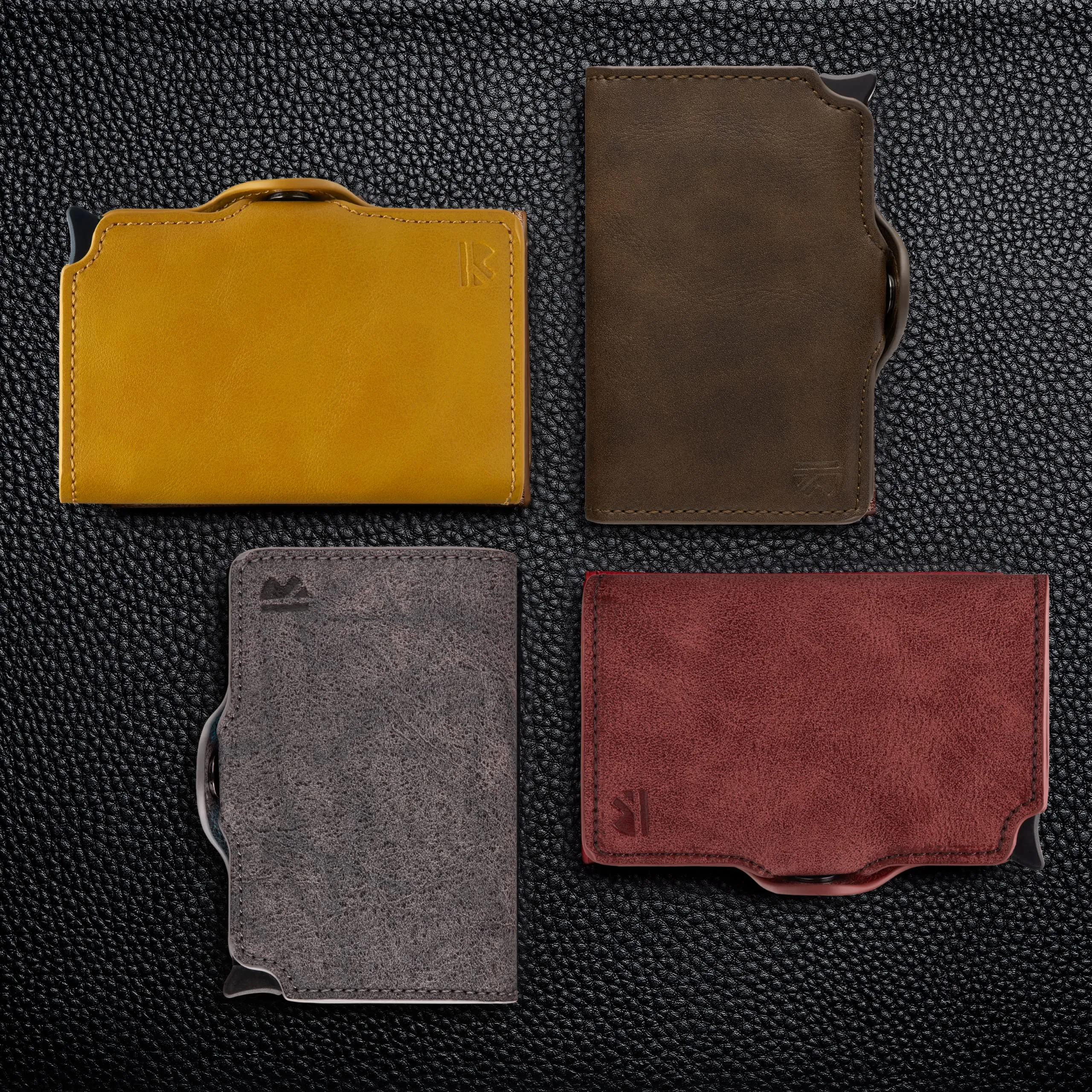 BEWMER Porta Carte di Credito 1 ZIP Schermato con RFID Protection e Fermasoldi in Carbon Fiber - Marrone - immagine 7