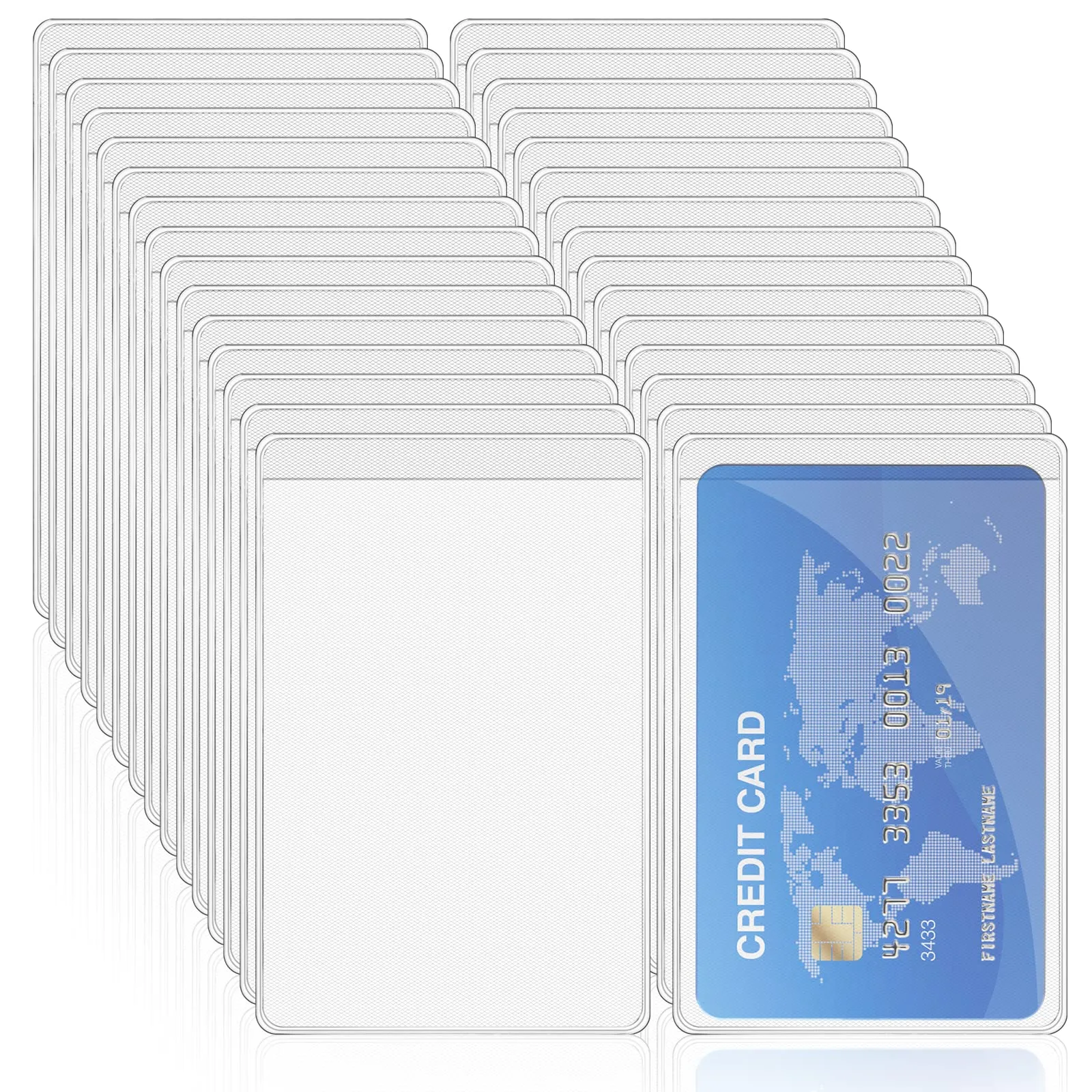 Vicloon Porta Carte di Credito e Biglietti da Visita in PVC, 30 Pezzi, Verticali, Trasparente e Glassato, 9,3 x 6 cm - immagine 1