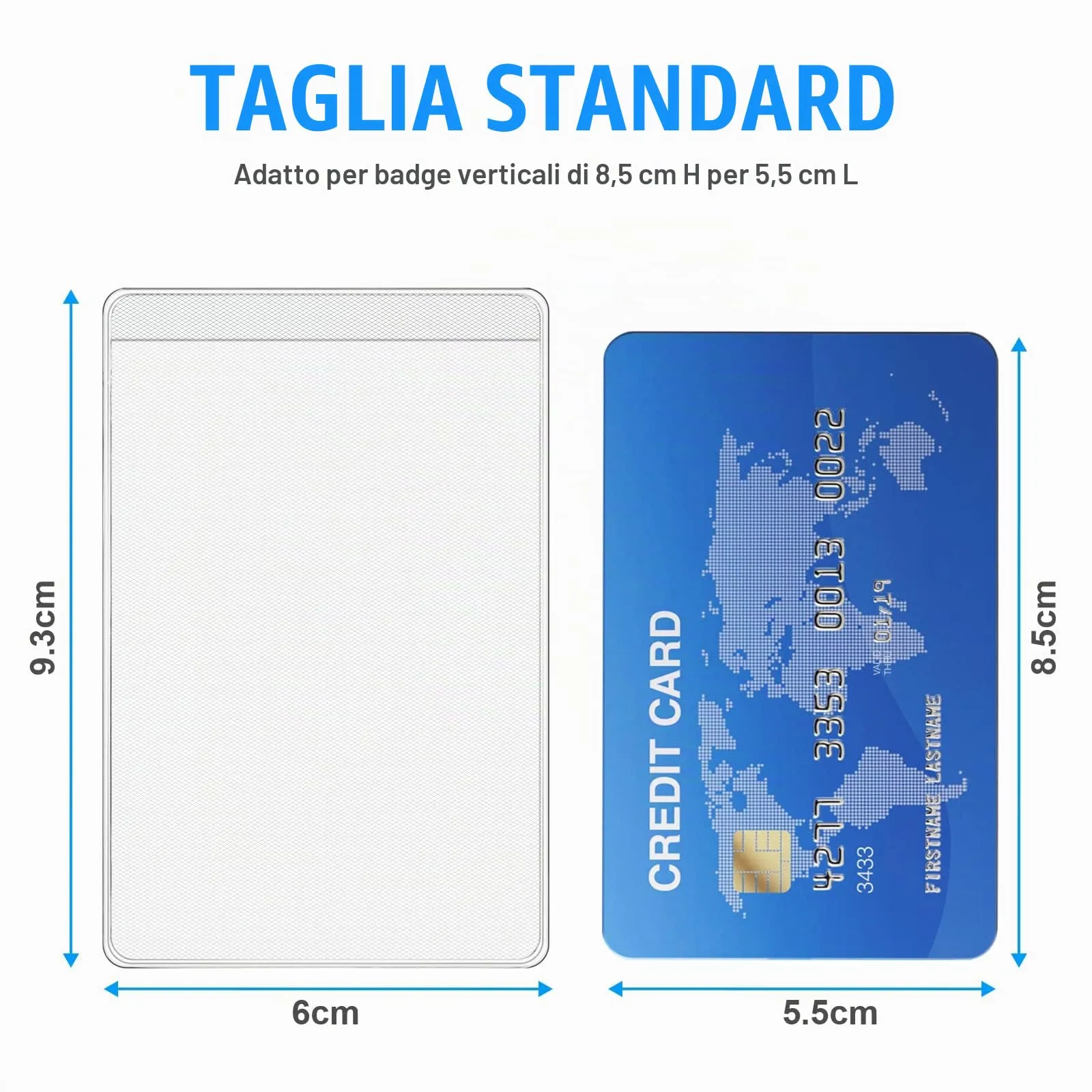 Vicloon Porta Carte di Credito e Biglietti da Visita in PVC, 30 Pezzi, Verticali, Trasparente e Glassato, 9,3 x 6 cm - immagine 2