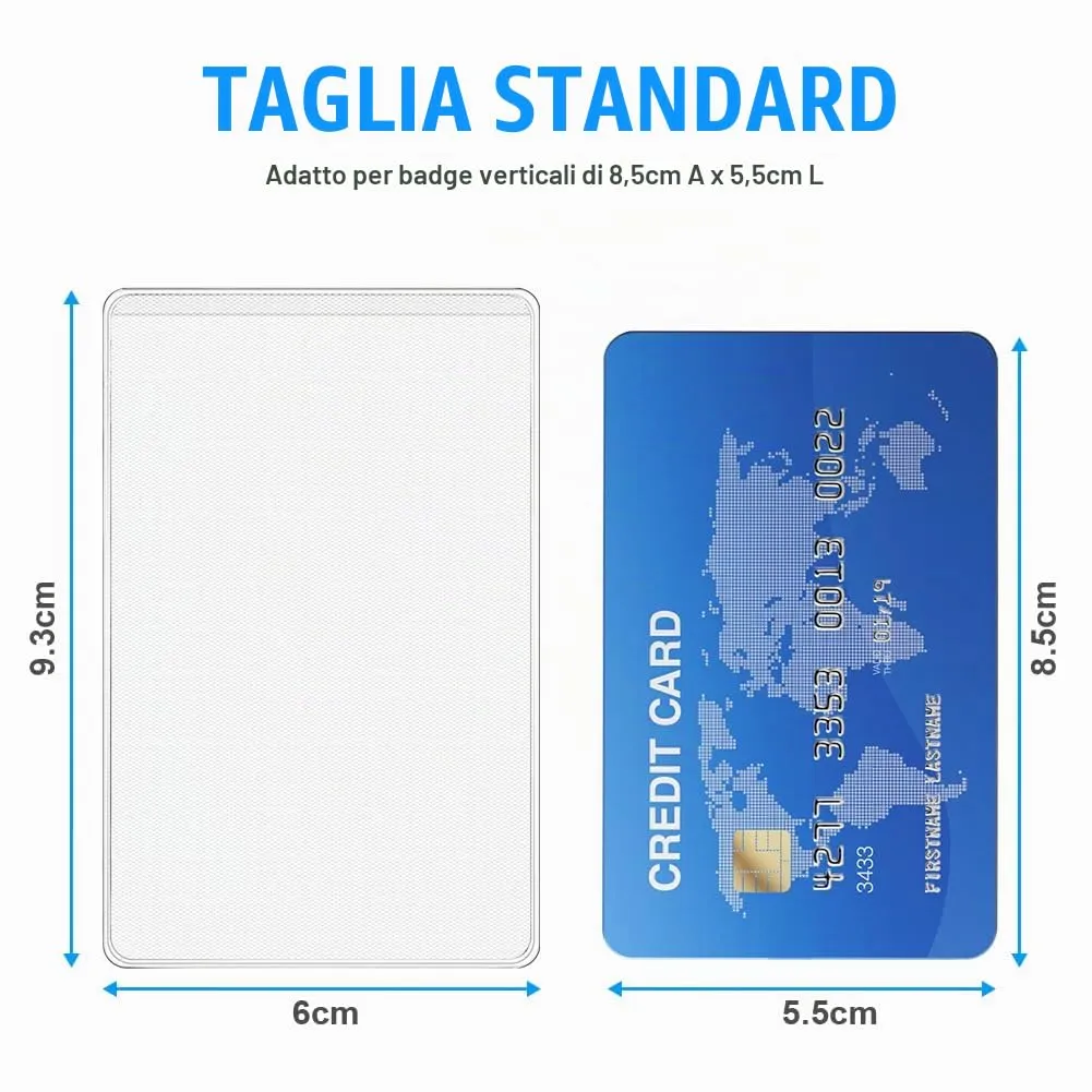 Vicloon Porta Carte di Credito in PVC Trasparente e Smerigliato, 50 Pezzi, 9,3 x 6 cm - immagine 2