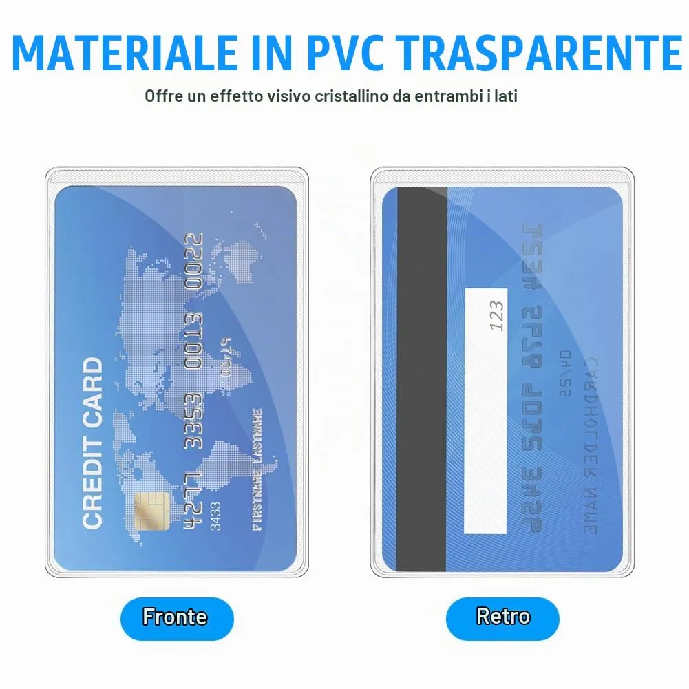 Vicloon Porta Carte di Credito in PVC Trasparente e Smerigliato, 50 Pezzi, 9,3 x 6 cm - immagine 3