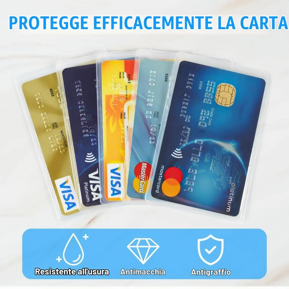 Vicloon Porta Carte di Credito in PVC Trasparente e Smerigliato, 50 Pezzi, 9,3 x 6 cm - immagine 4