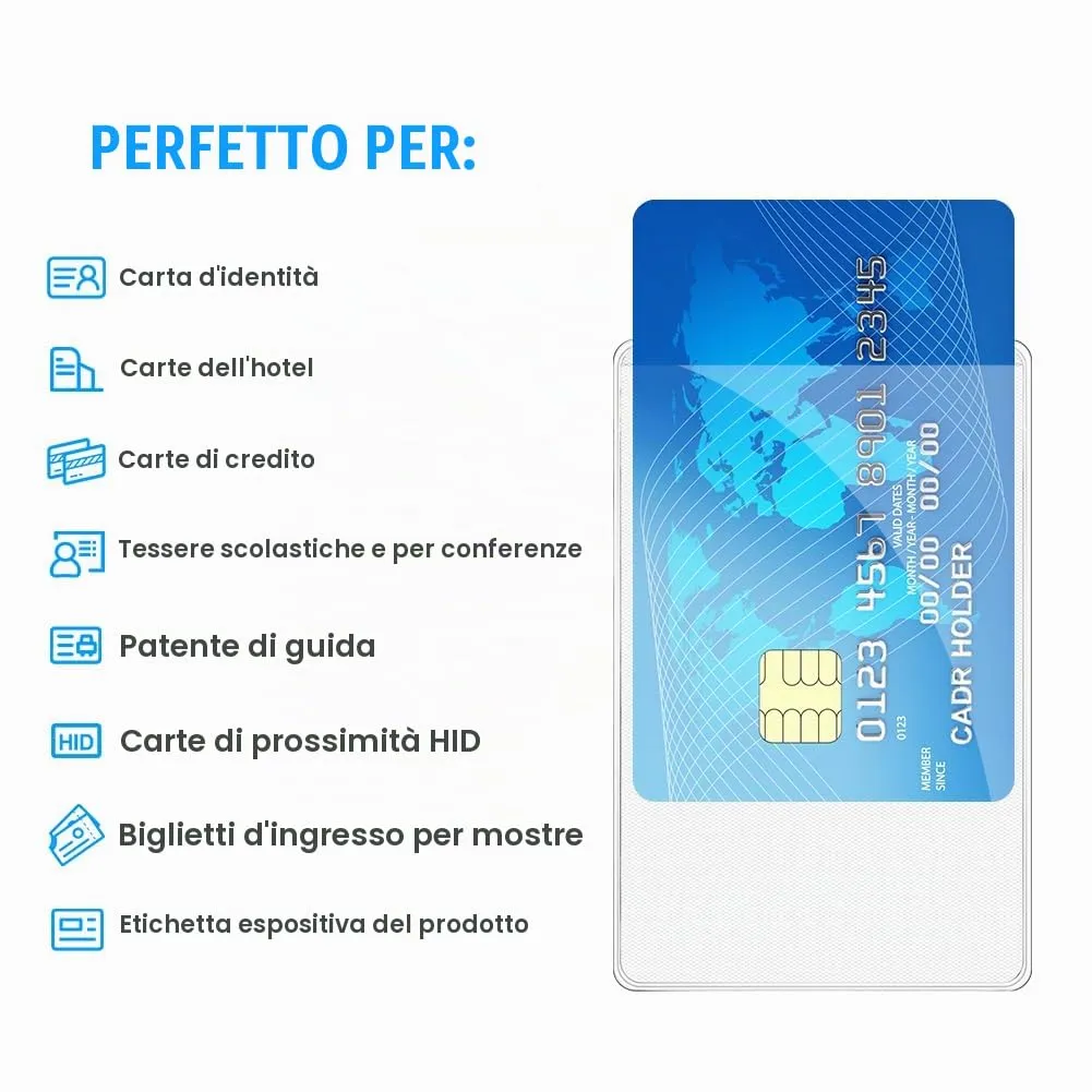 Vicloon Porta Carte di Credito in PVC Trasparente e Smerigliato, 50 Pezzi, 9,3 x 6 cm - immagine 5