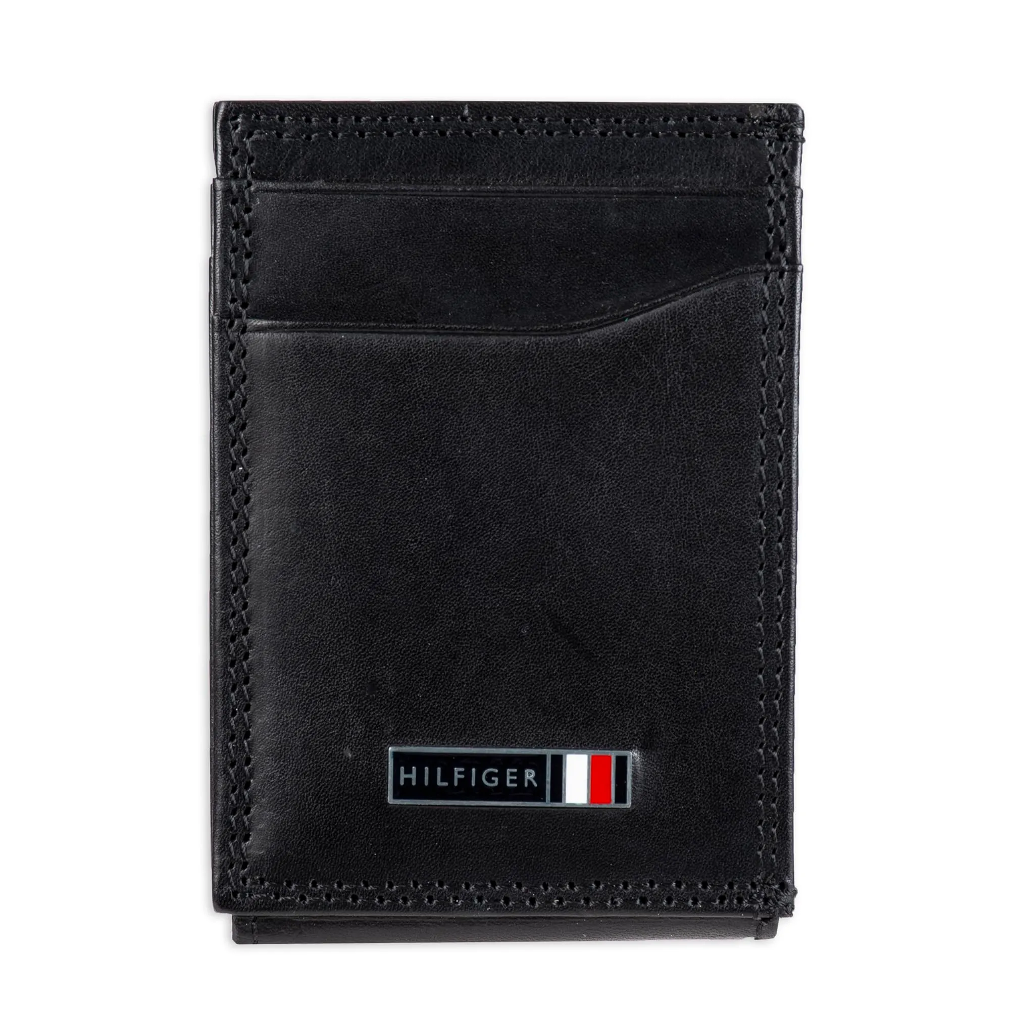 Tommy Hilfiger Portafoglio Sottile da Uomo in Pelle con Tasca Frontale e Protezione RFID, Nero - immagine 1