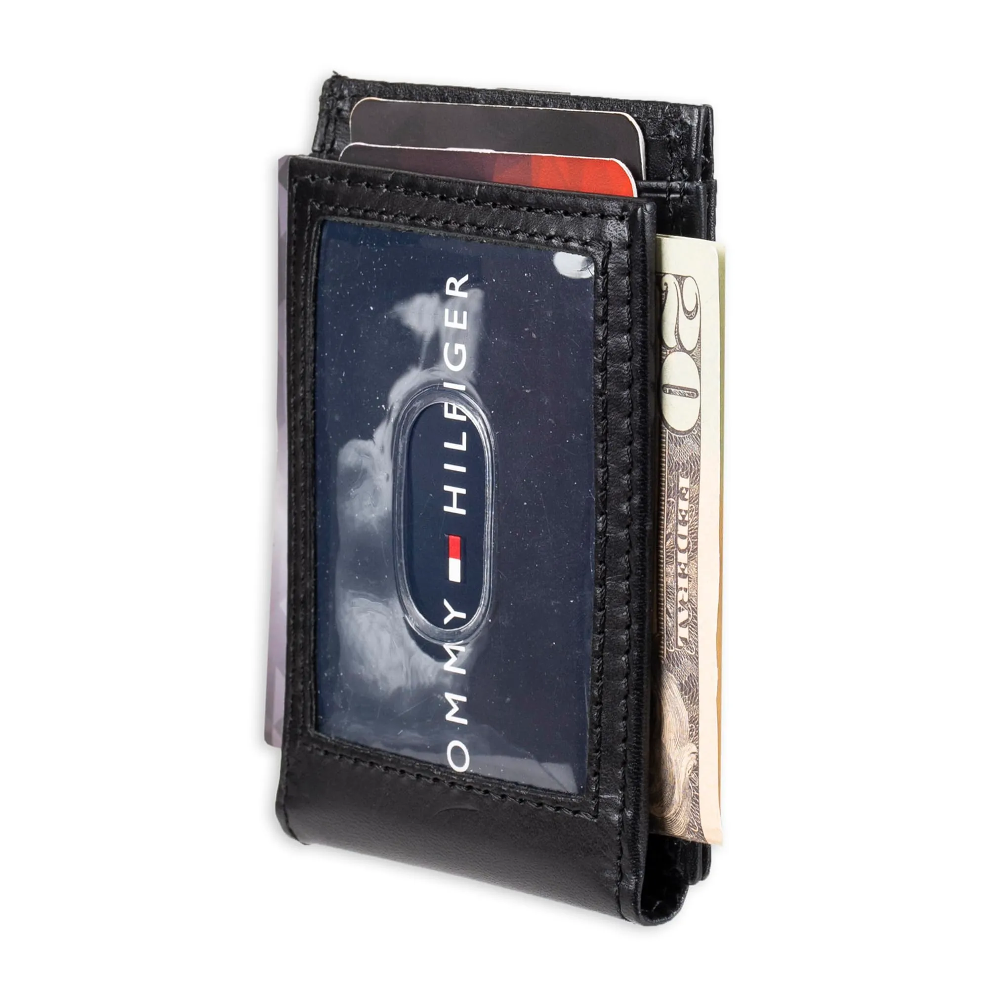 Tommy Hilfiger Portafoglio Sottile da Uomo in Pelle con Tasca Frontale e Protezione RFID, Nero - immagine 4