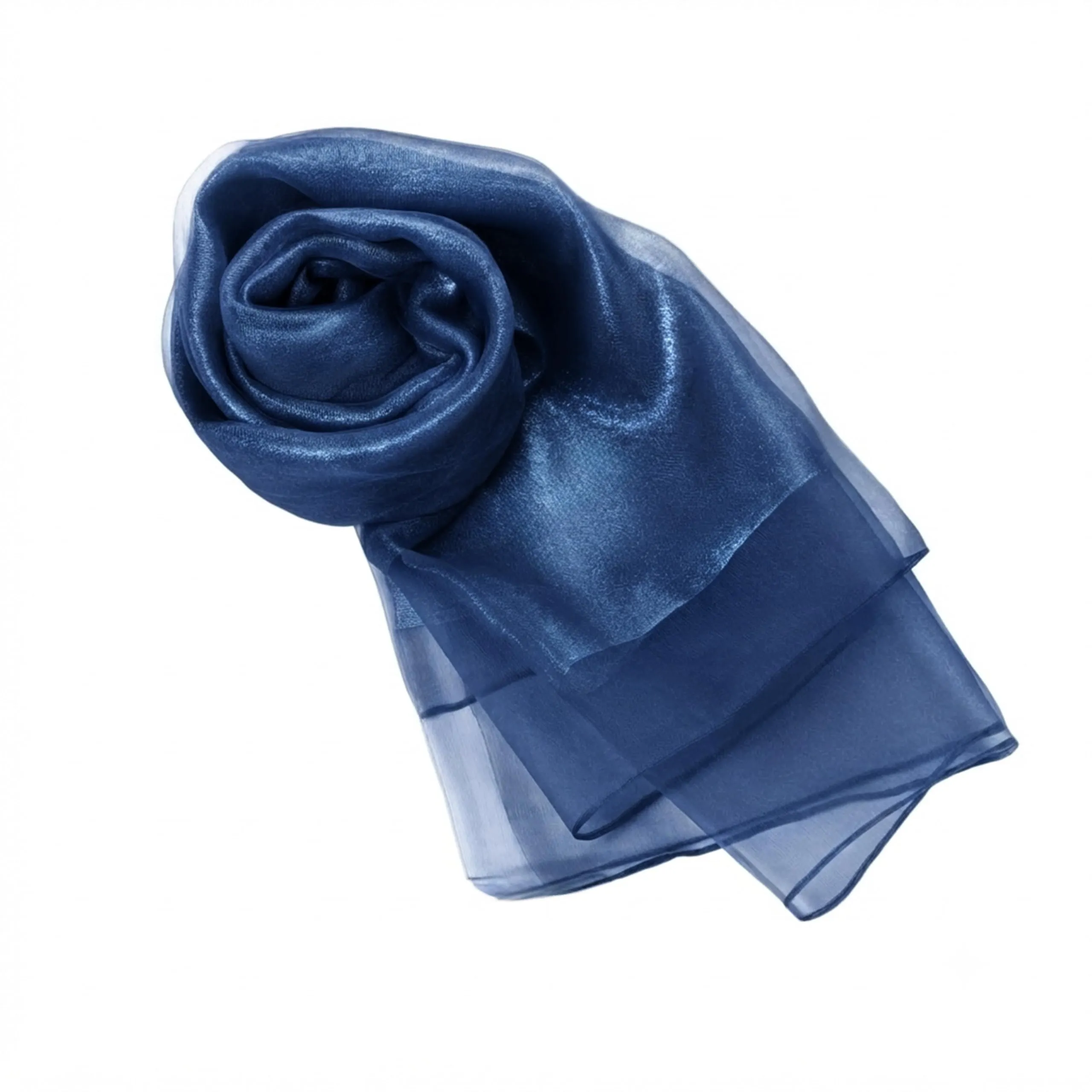 MAPIMANIA Stola Donna in Misto Seta e Lurex, 195x70 cm, Blu - immagine 1