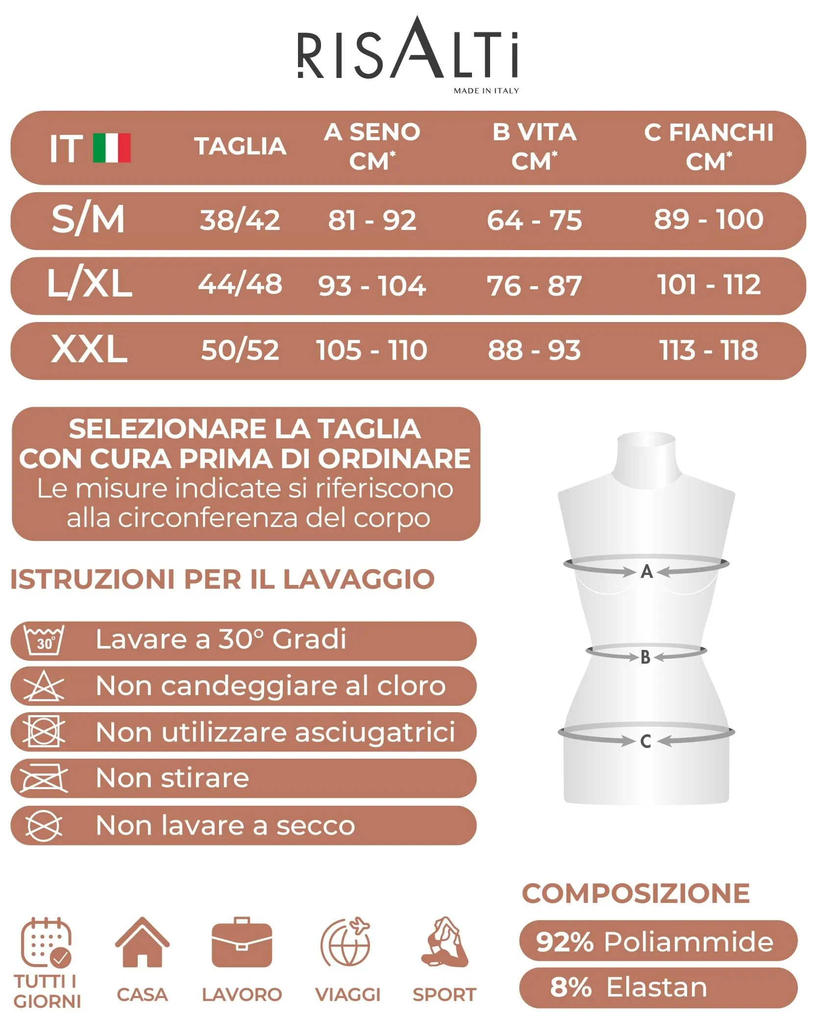 Risalti Pancera Contenitiva Donna Vita Alta con Slip Morbido, Intimo Modellante Senza Cuciture, Made in Italy - immagine 5