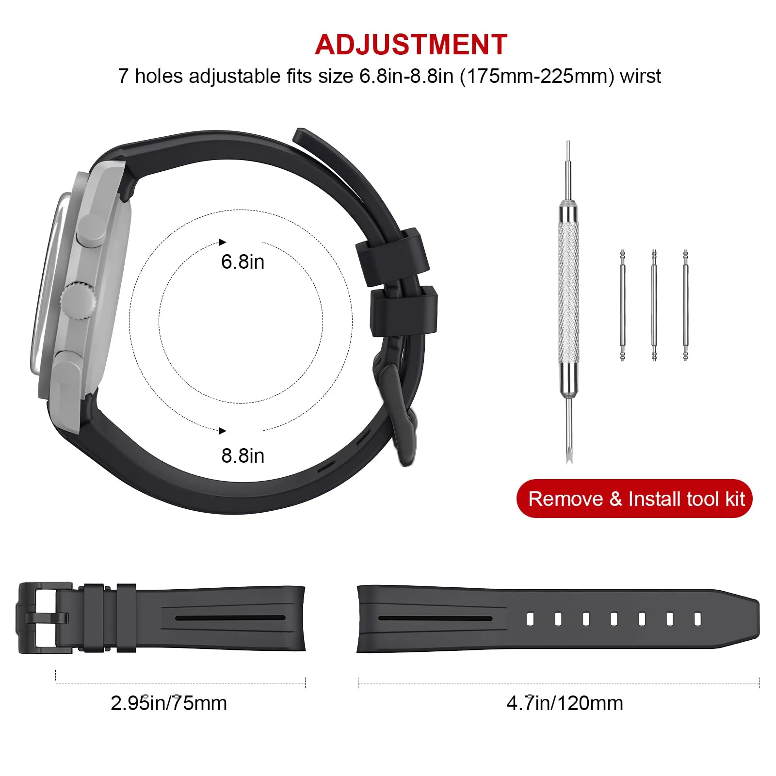 BONACE Cinturino in Silicone 20 mm per Omega x Swatch MoonSwatch Speedmaster, No Gap - immagine 5