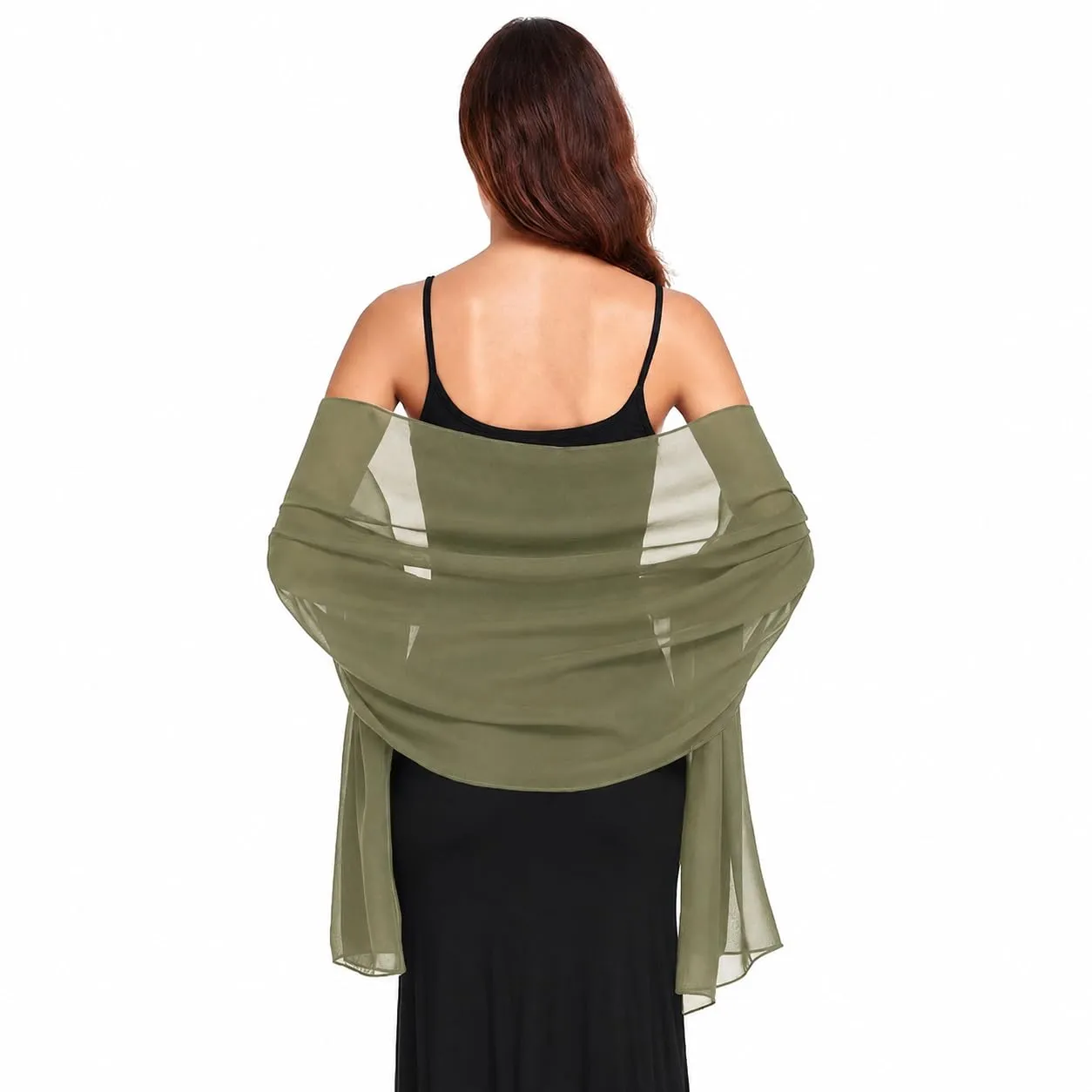 Van Der Rich Stola in Mussola di Seta Foulard Scialle Leggero Donna 172-CachiChiaro - immagine 1