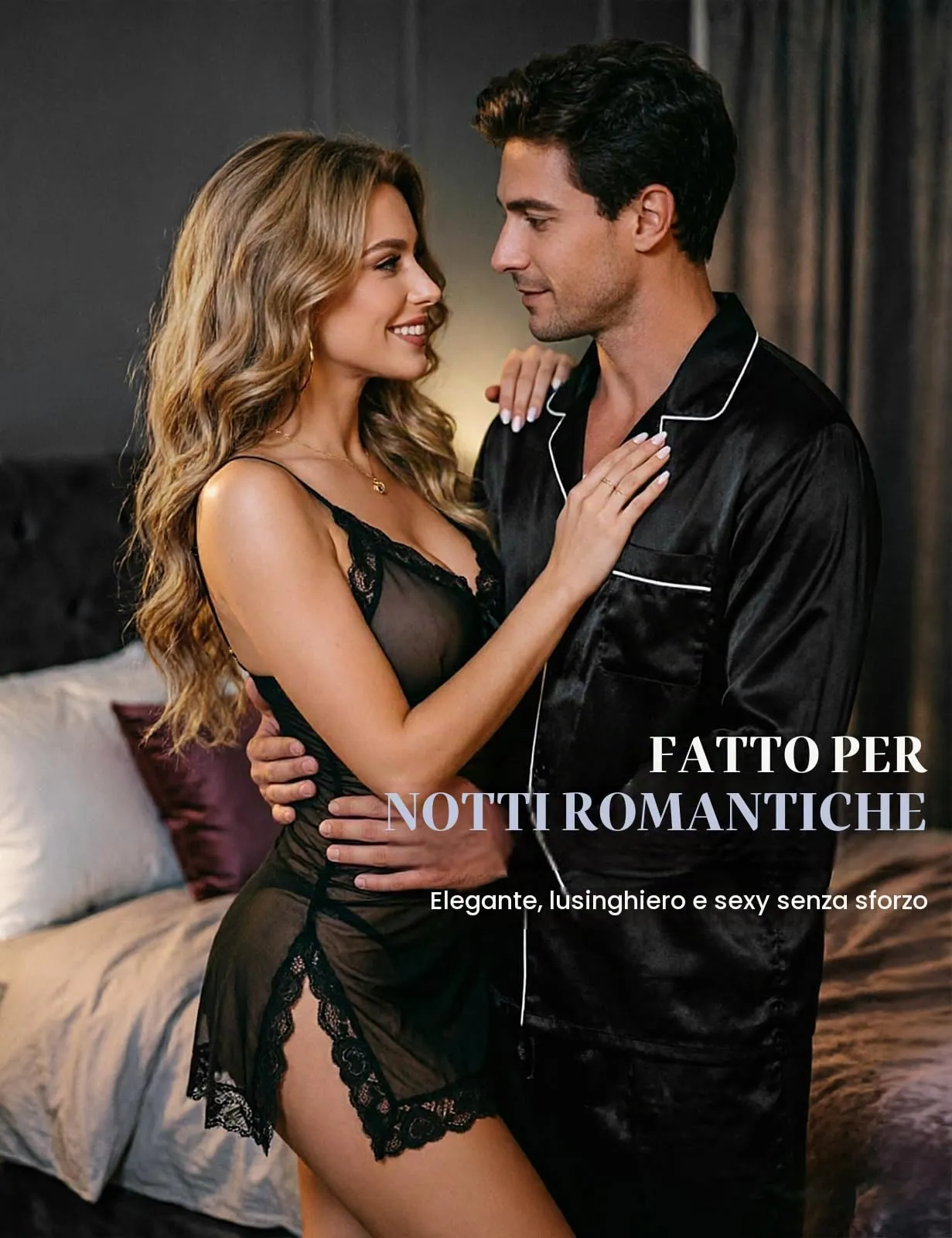 Wiepux Completo Intimo Donna Babydoll e G-string in Pizzo - immagine 6