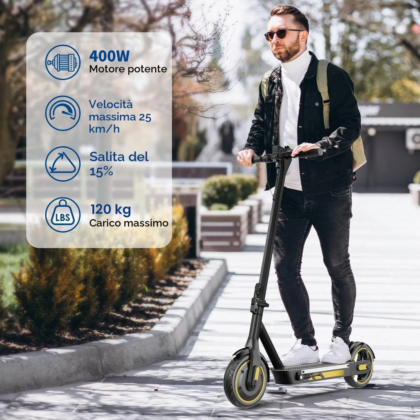 Zephyride V100 Monopattino Elettrico Adulto 500W, 25km/h, 45km, Pneumatici 25,4 cm, Doppio Tamburo, Pieghevole, Rosso - immagine 2
