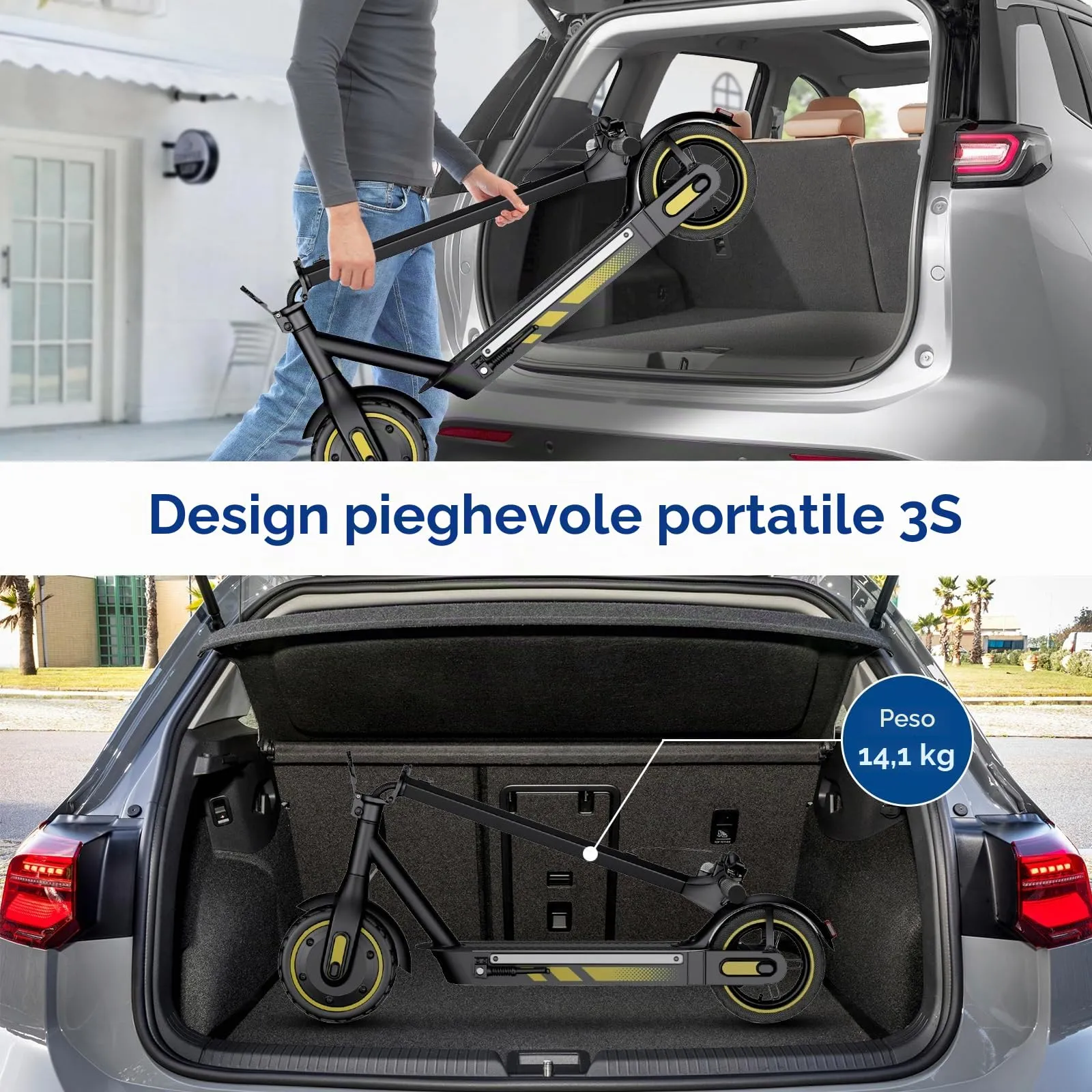 Zephyride V100 Monopattino Elettrico Adulto 500W, 25km/h, 45km, Pneumatici 25,4 cm, Doppio Tamburo, Pieghevole, Rosso - immagine 5