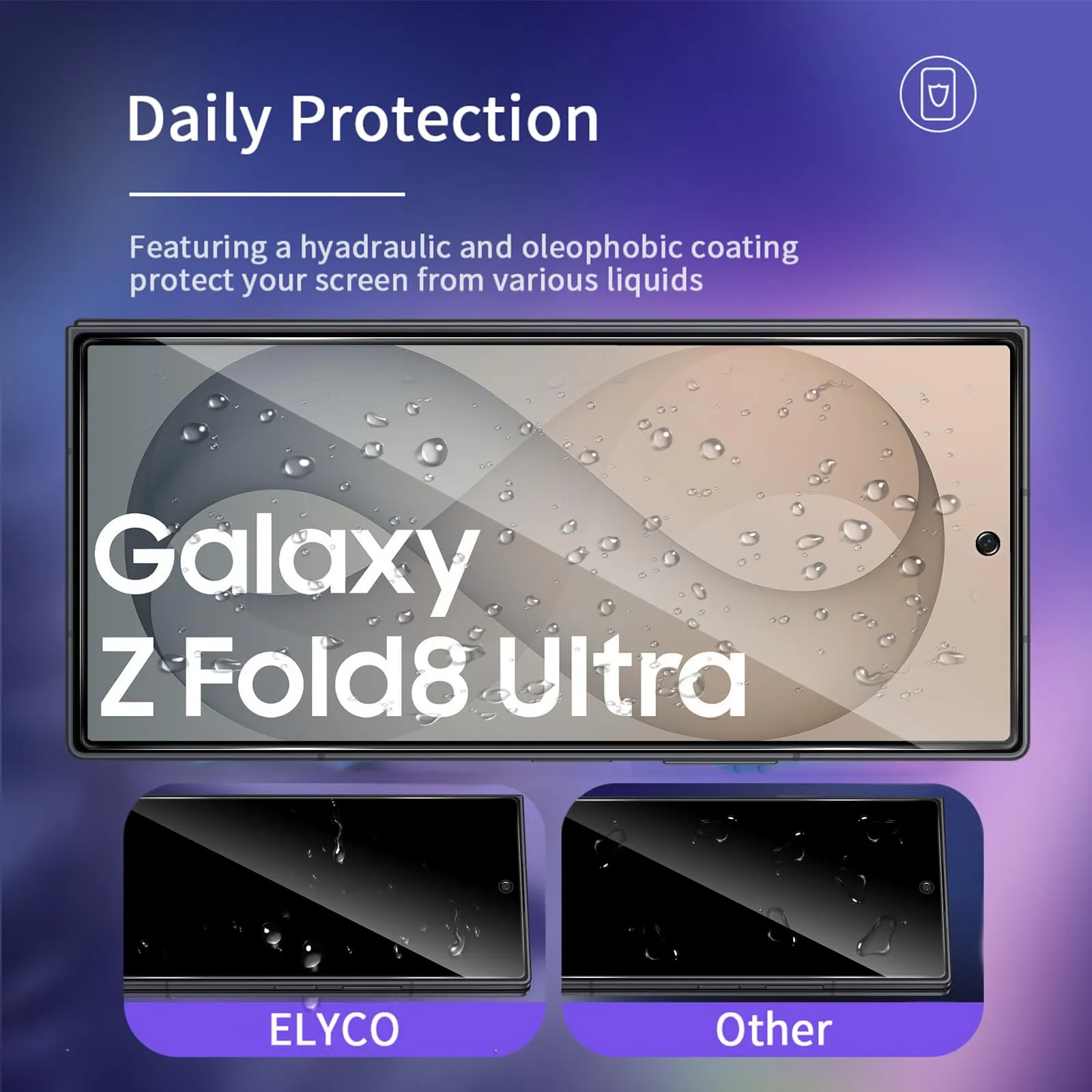 ELYCO Vetro Temperato Privacy per Samsung Galaxy Z Fold 8 Ultra, 2 Pezzi - immagine 4