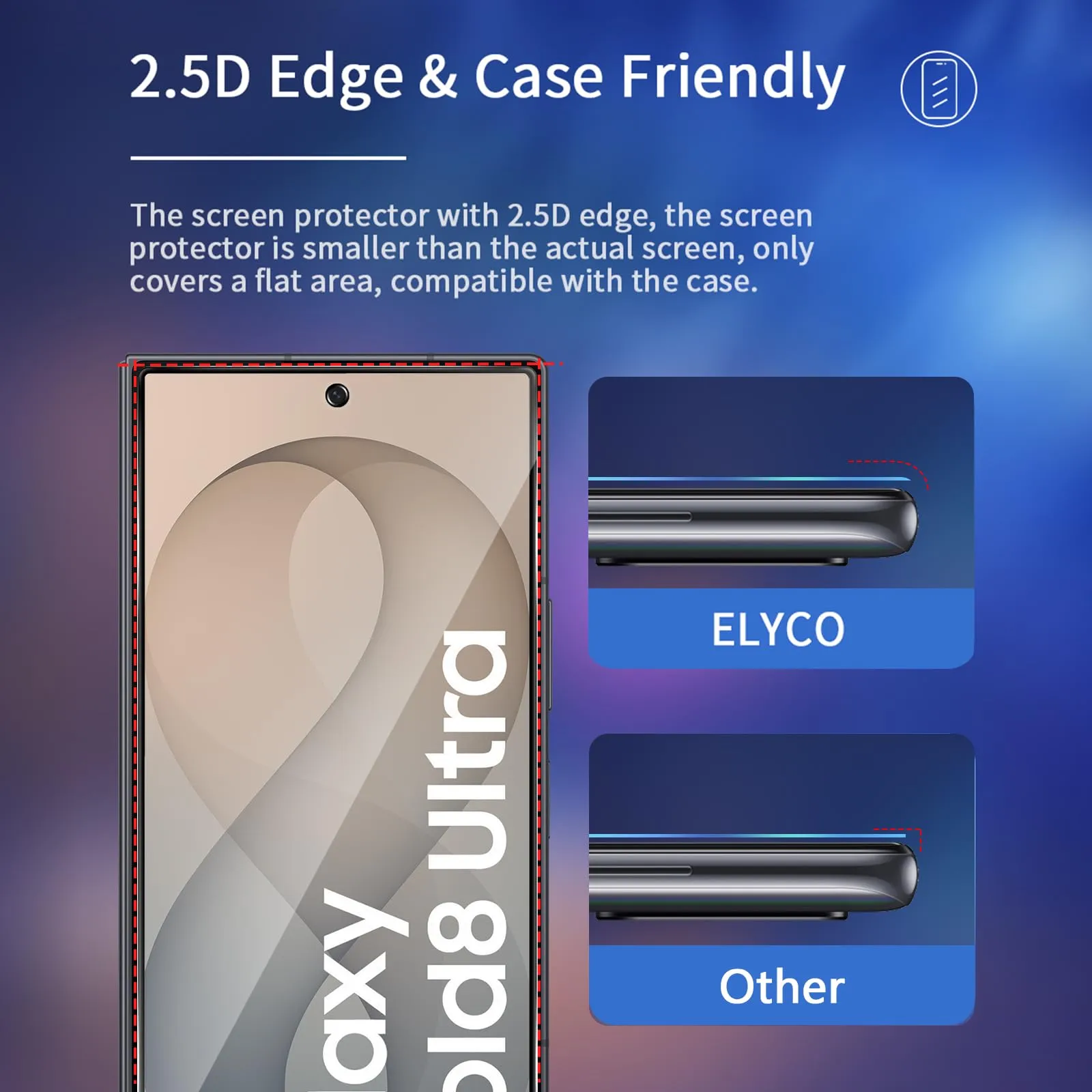 ELYCO Vetro Temperato Privacy per Samsung Galaxy Z Fold 8 Ultra, 2 Pezzi - immagine 7