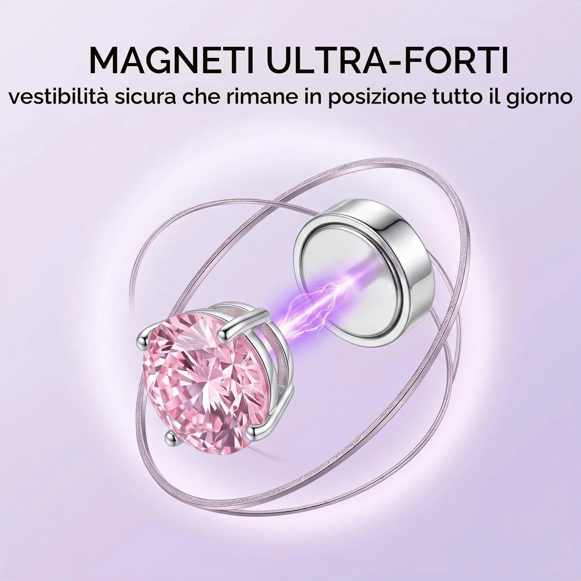 IBXWMNG Orecchini Magnetici con Zircone 6mm Multicolore, Set da 10 Pezzi - immagine 3