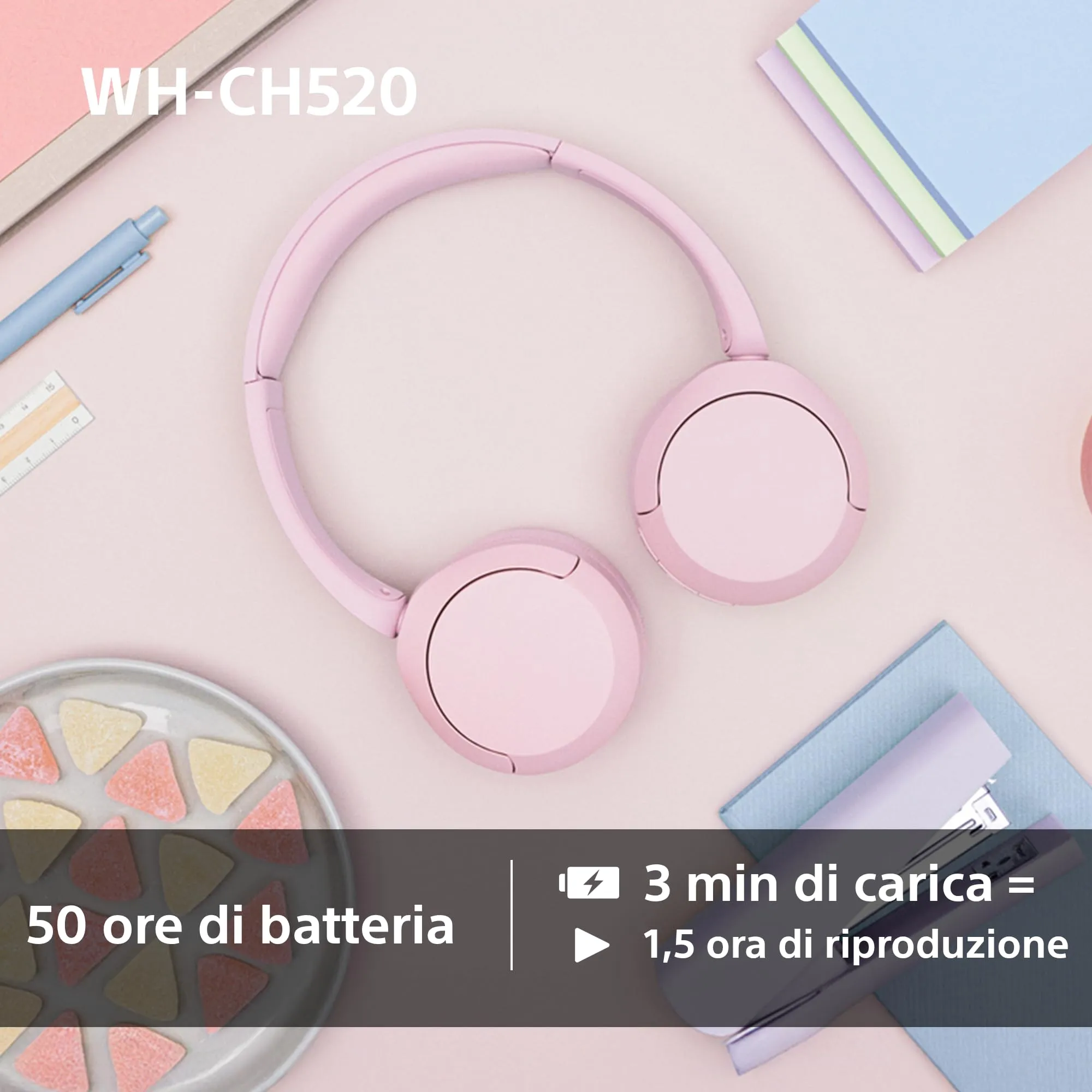 Sony WH-CH520 Cuffie Wireless - Bianco - immagine 6