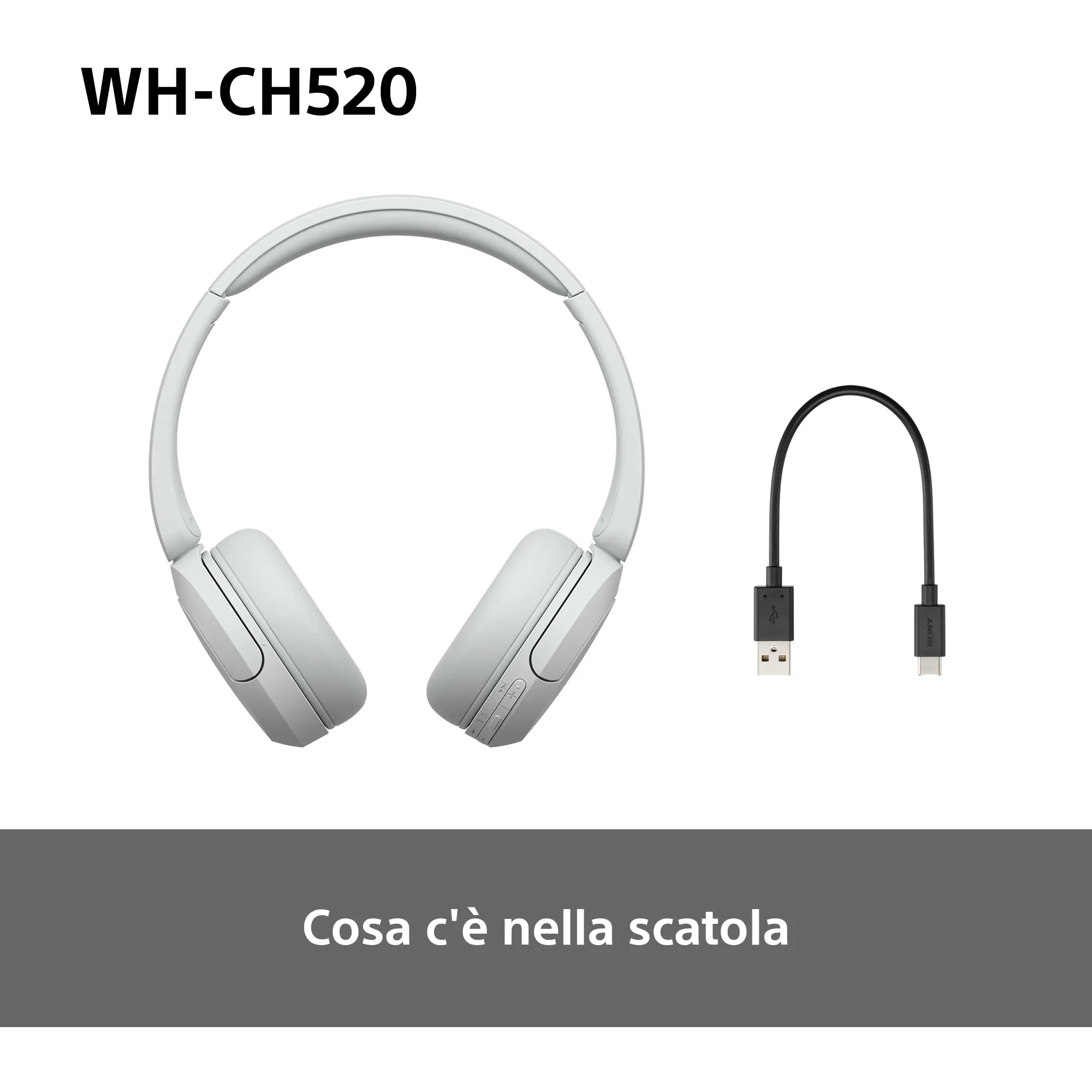 Sony WH-CH520 Cuffie Wireless - Bianco - immagine 10