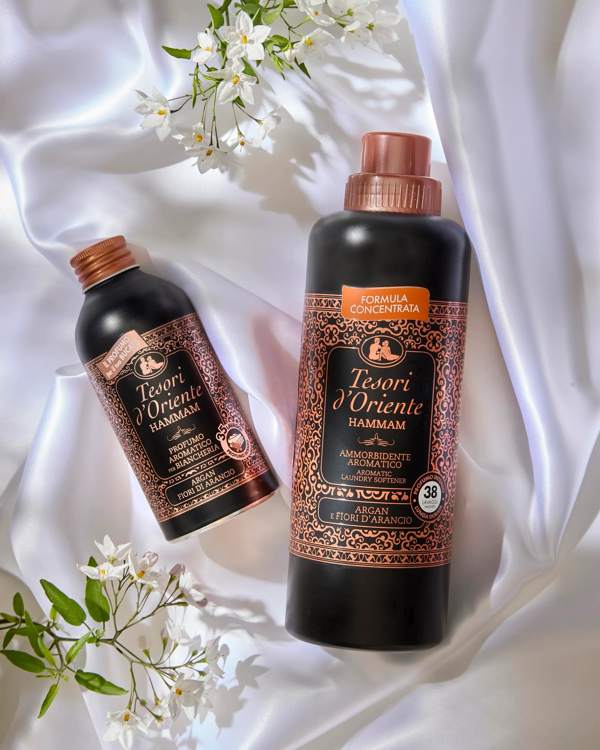 Tesori d'Oriente Ammorbidente Concentrato Hammam Gelsomino e Fiori d'Arancio, 760 ml - immagine 3