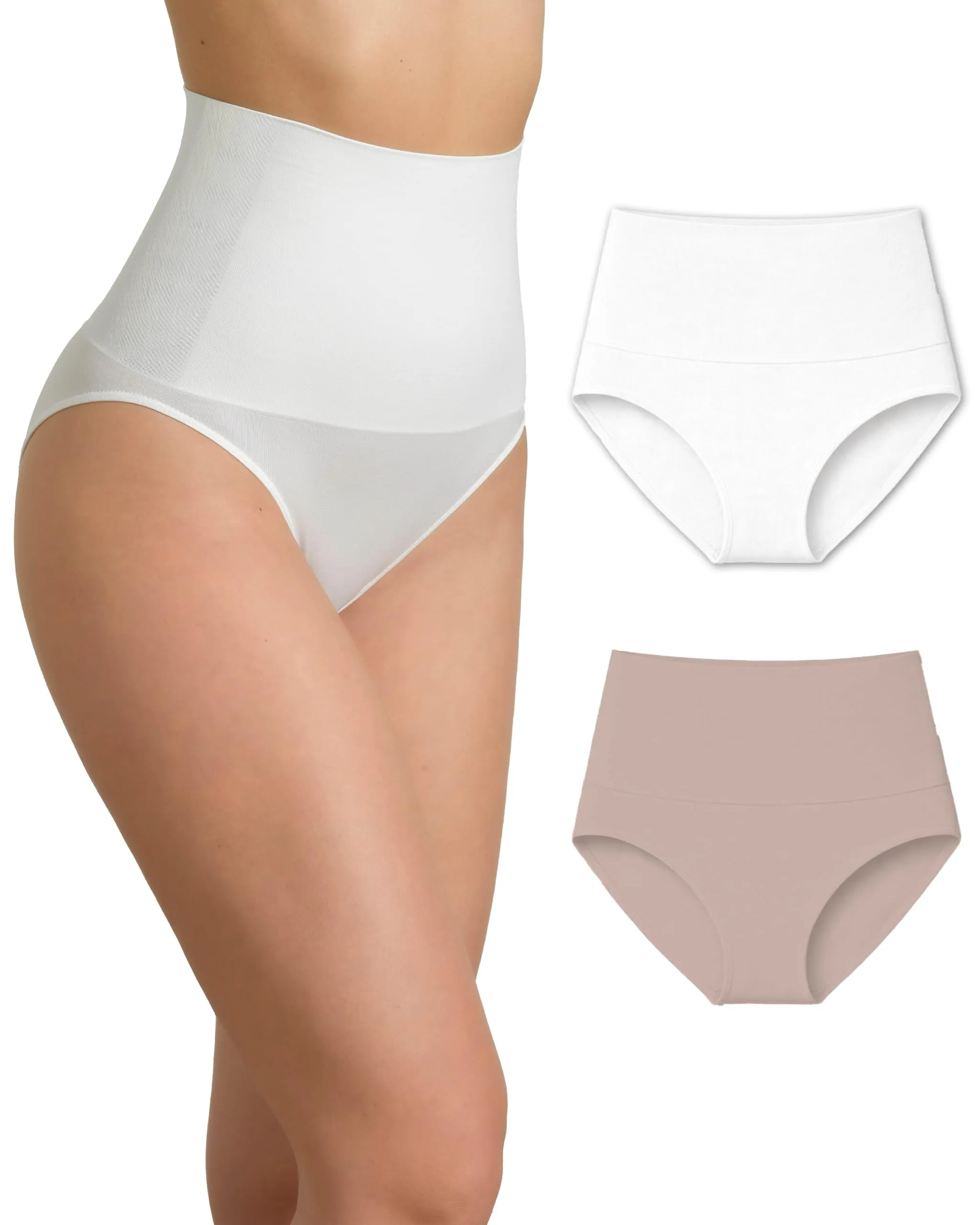 Risalti Pancera Contenitiva Donna Vita Alta con Slip Morbido, Intimo Modellante Senza Cuciture, Made in Italy - immagine 1