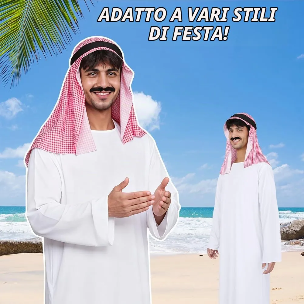 BSBUY Costume Arabo da Uomo Set 3 Pezzi Bianco - immagine 6