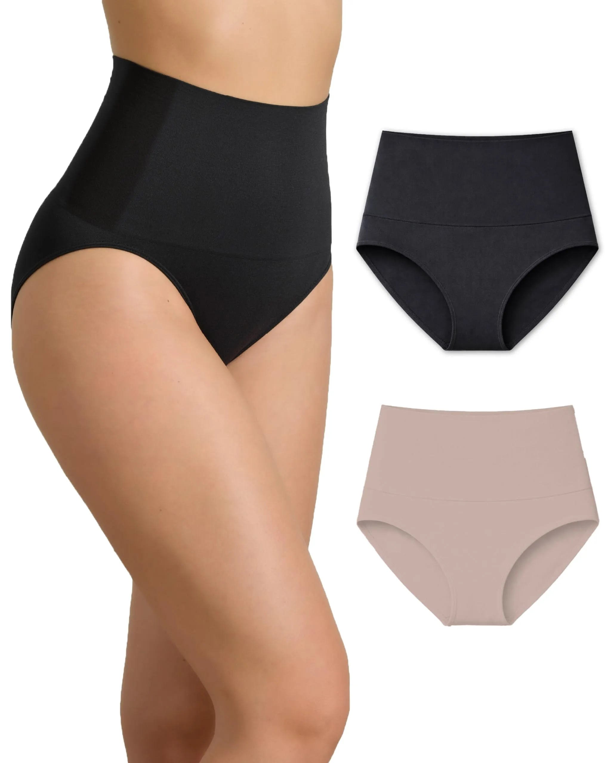 Risalti Pancera Contenitiva Donna Vita Alta con Slip Morbido, Intimo Modellante Senza Cuciture in Microfibra, Made in Italy - immagine 1