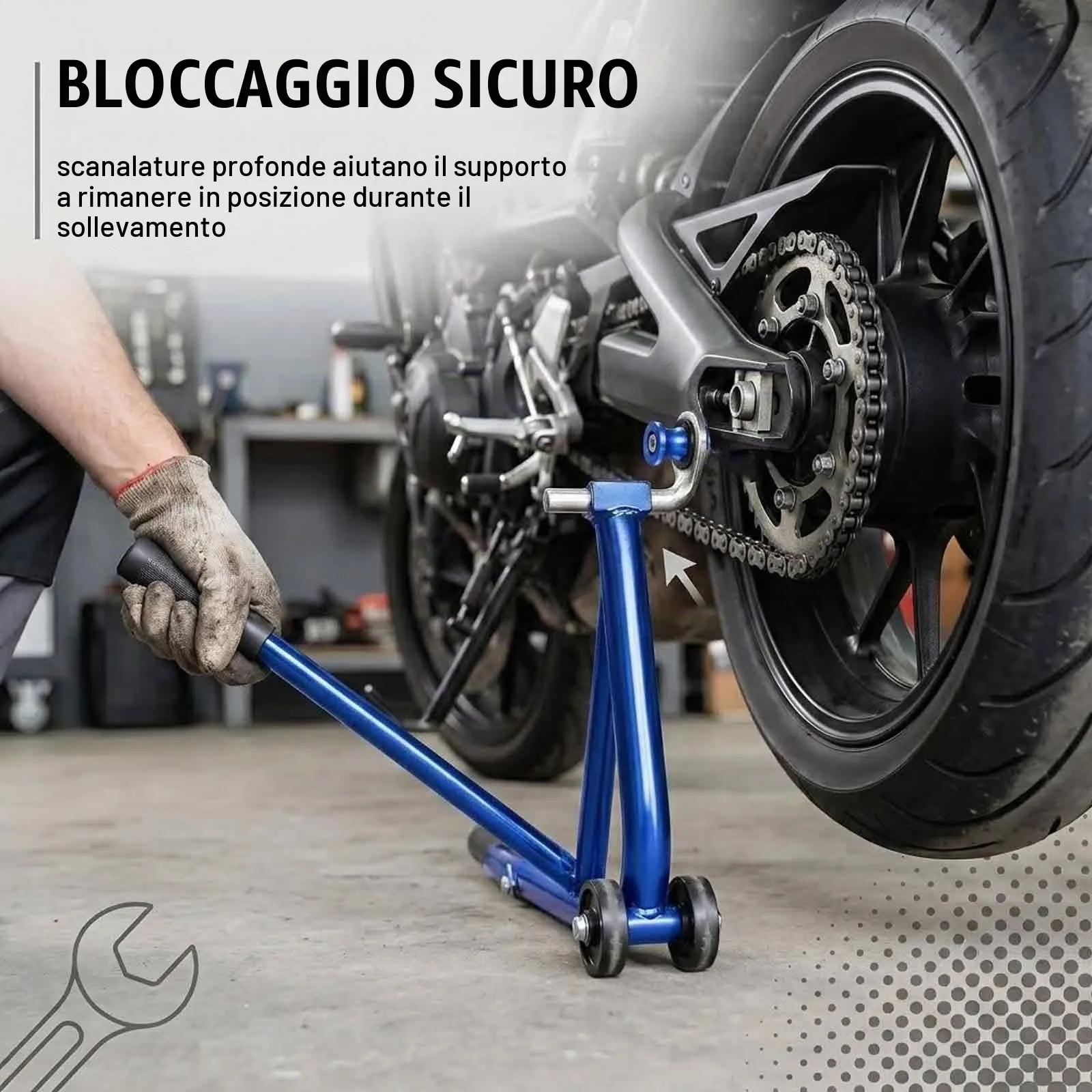 GWEOR Nottolini Cavalletto Moto M8 CNC per Kawasaki Z900 Z650 Ninja 400 650 1000SX Versys 650 ER6N, Blu - immagine 2