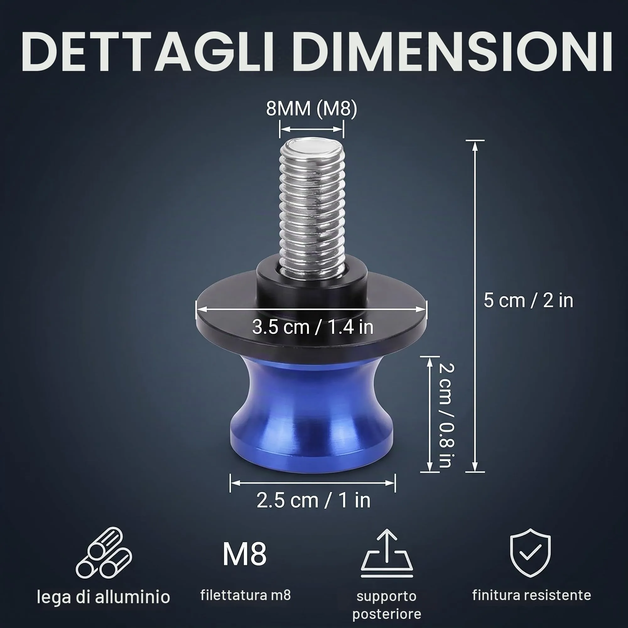 GWEOR Nottolini Cavalletto Moto M8 CNC per Kawasaki Z900 Z650 Ninja 400 650 1000SX Versys 650 ER6N, Blu - immagine 6