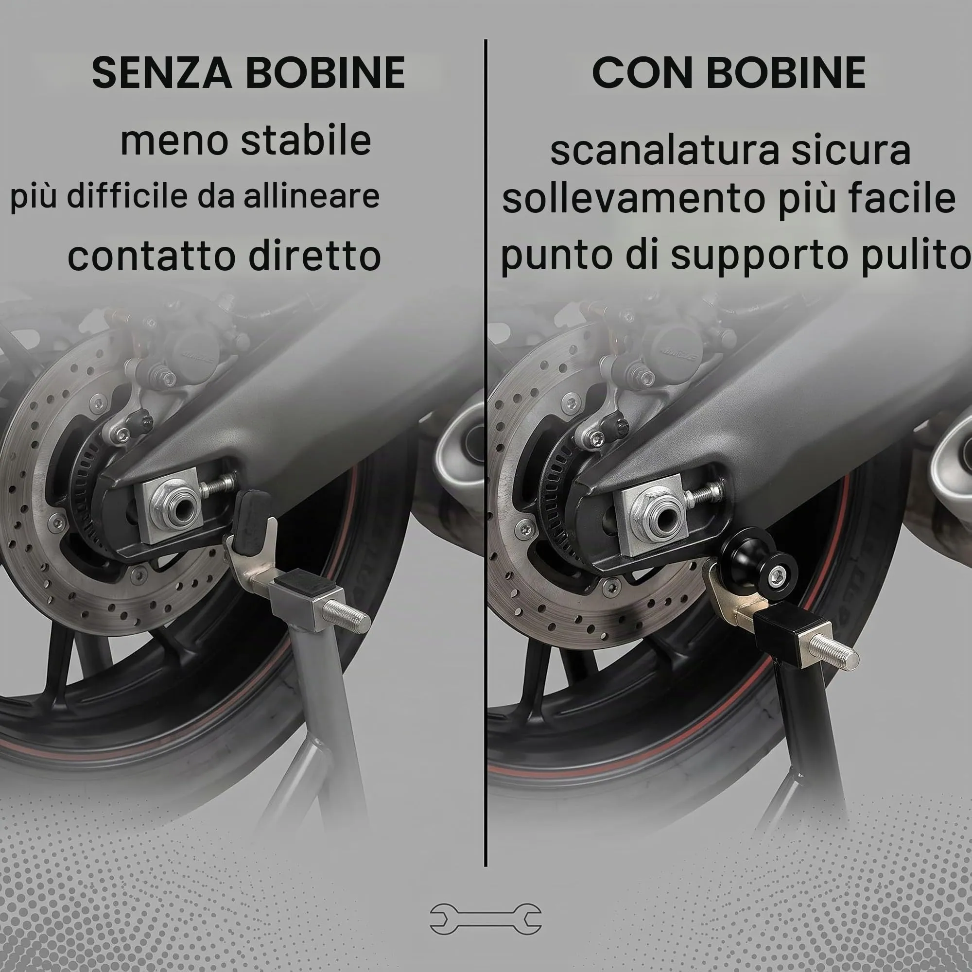 GWEOR Nottolini Cavalletto Moto M6 Supporti Forcellone Posteriore CNC, Nero (2 Pezzi) - immagine 5