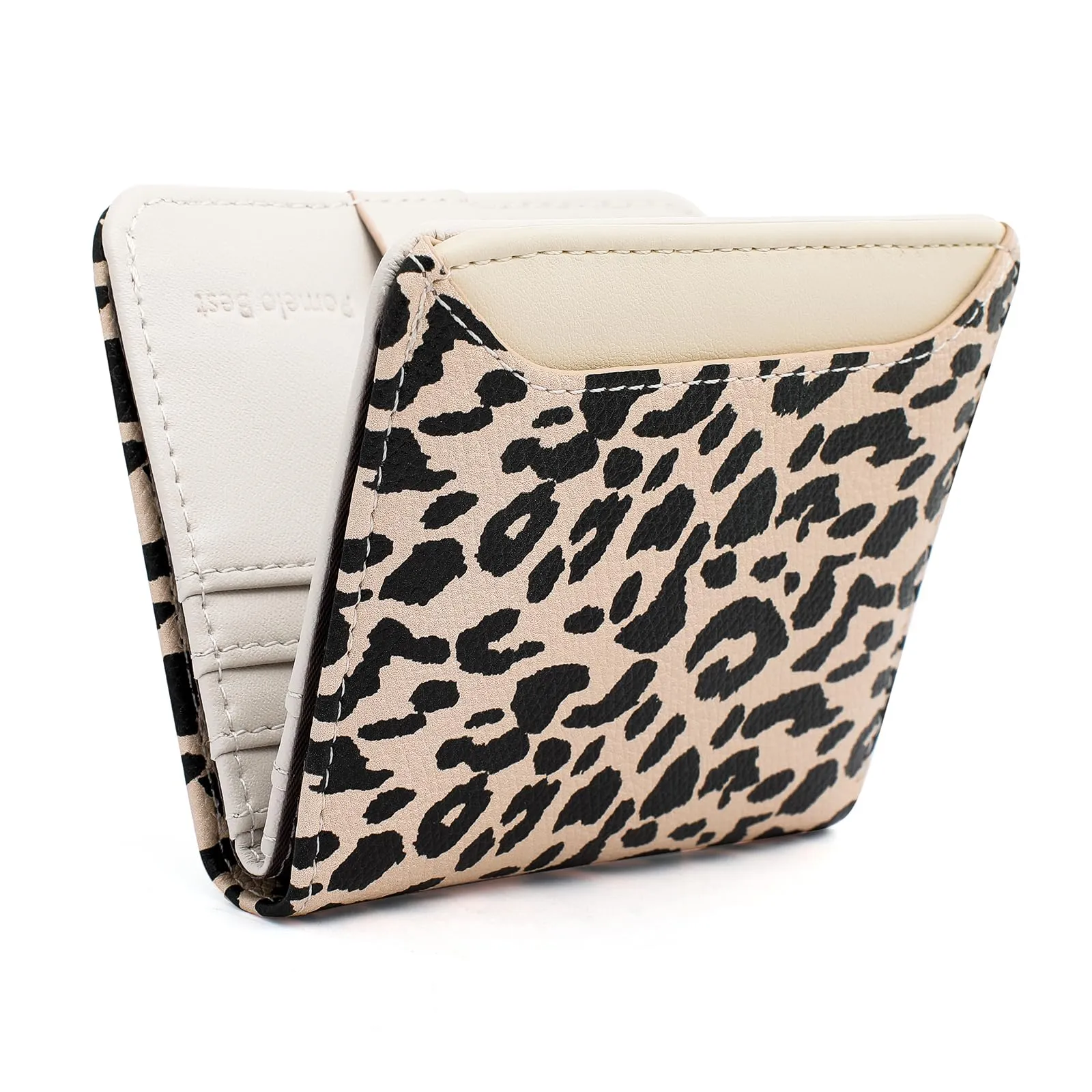 Pomelo Best Portafoglio da Donna Piccolo in Pelle PU con Blocco RFID, Leopardato Bianco - immagine 1