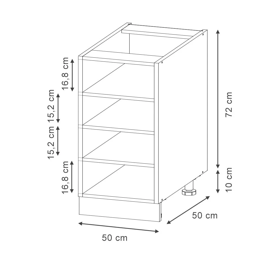 Vicco Scaffale da cucina Fame-Line, Bianco, 50 cm - immagine 3