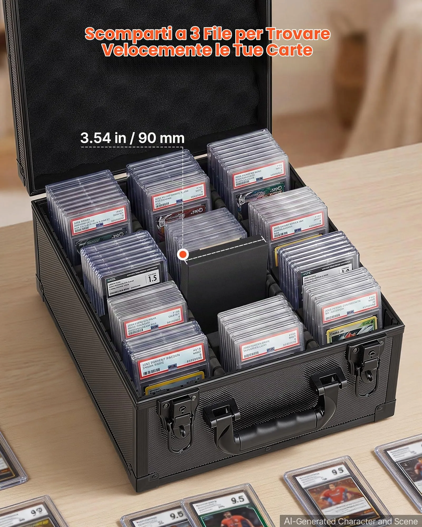 VEVOR Valigetta Porta Carte Graded 3 File con 12 Divisori Capacità 150 PSA - immagine 6