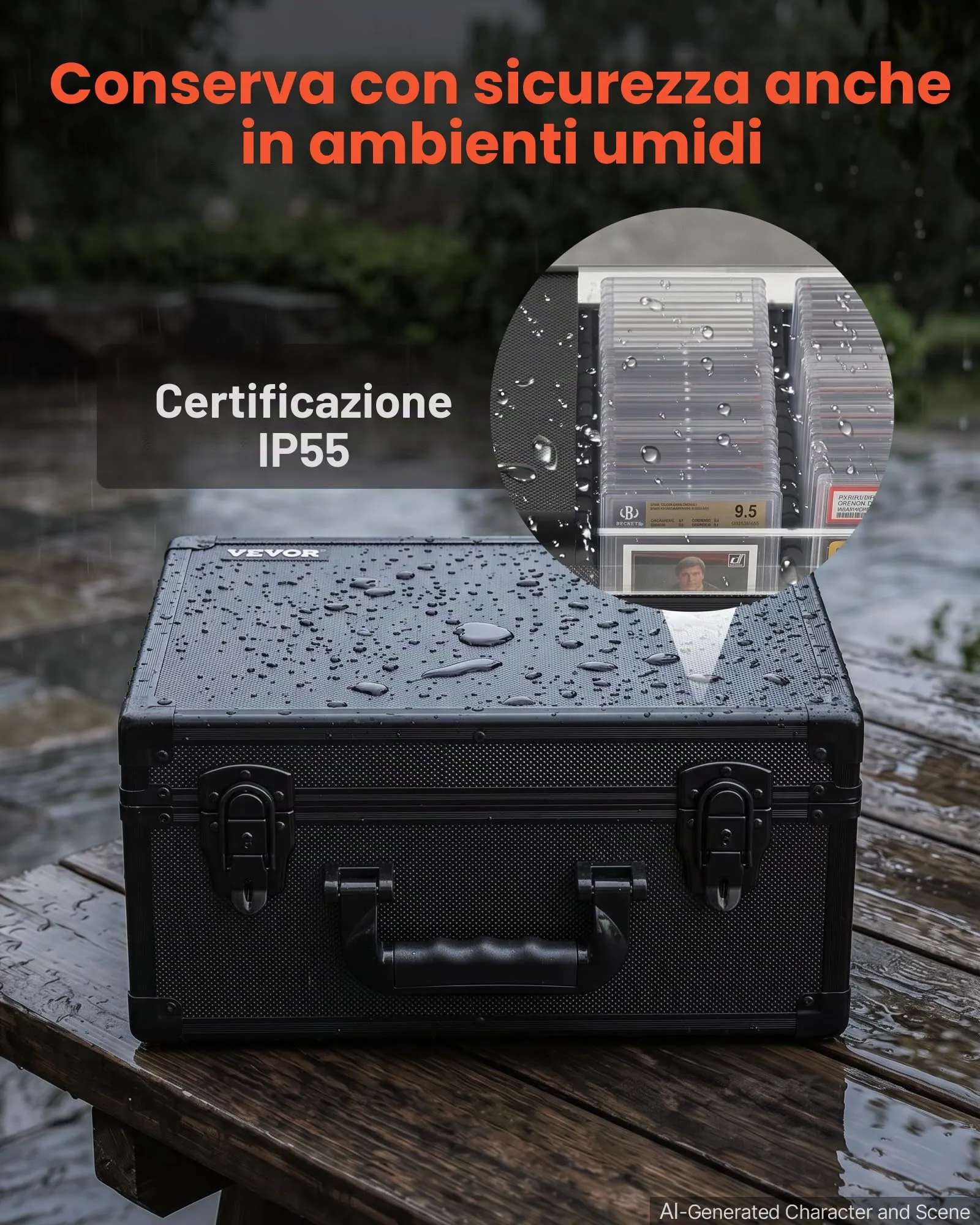 VEVOR Valigetta Porta Carte Graded 3 File con 12 Divisori Capacità 150 PSA - immagine 8
