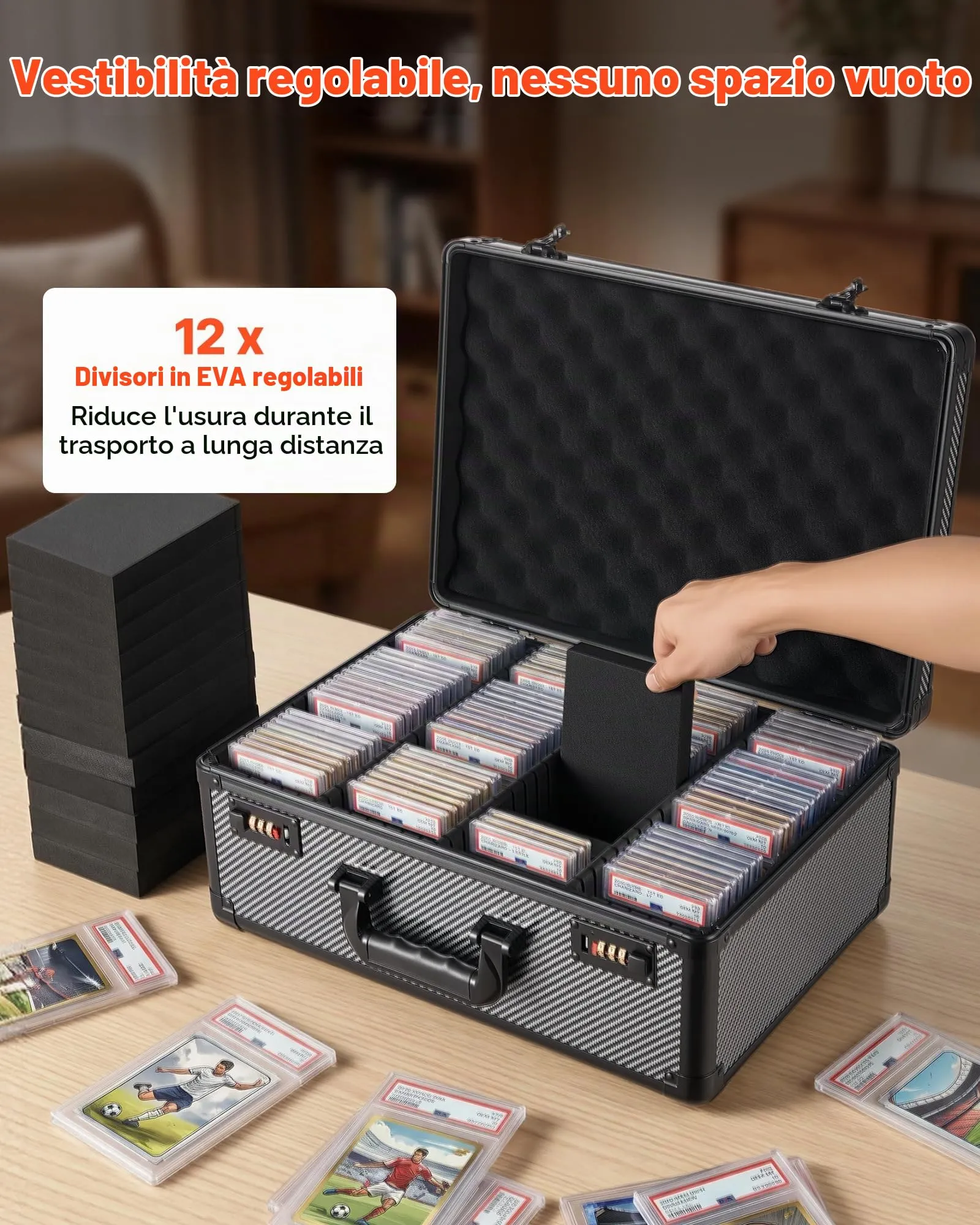 VEVOR Scatola Porta Carte Graded con 12 Divisori e Serratura a Combinazione - immagine 2