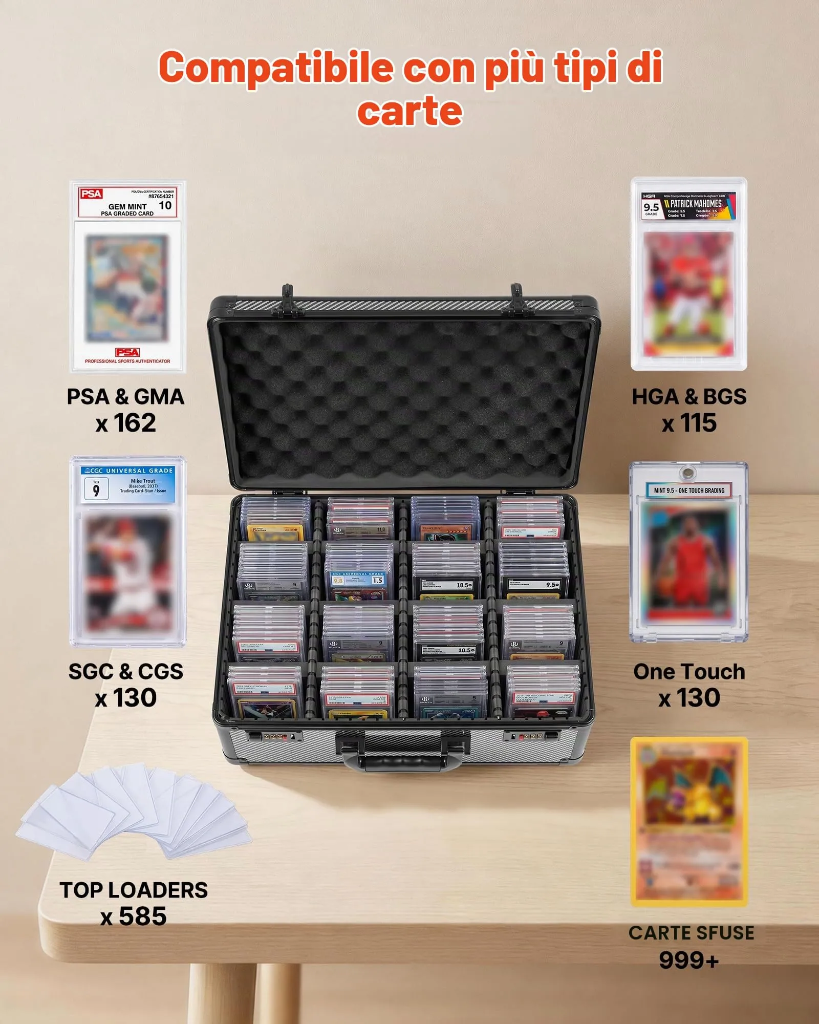 VEVOR Scatola Porta Carte Graded con 12 Divisori e Serratura a Combinazione - immagine 3