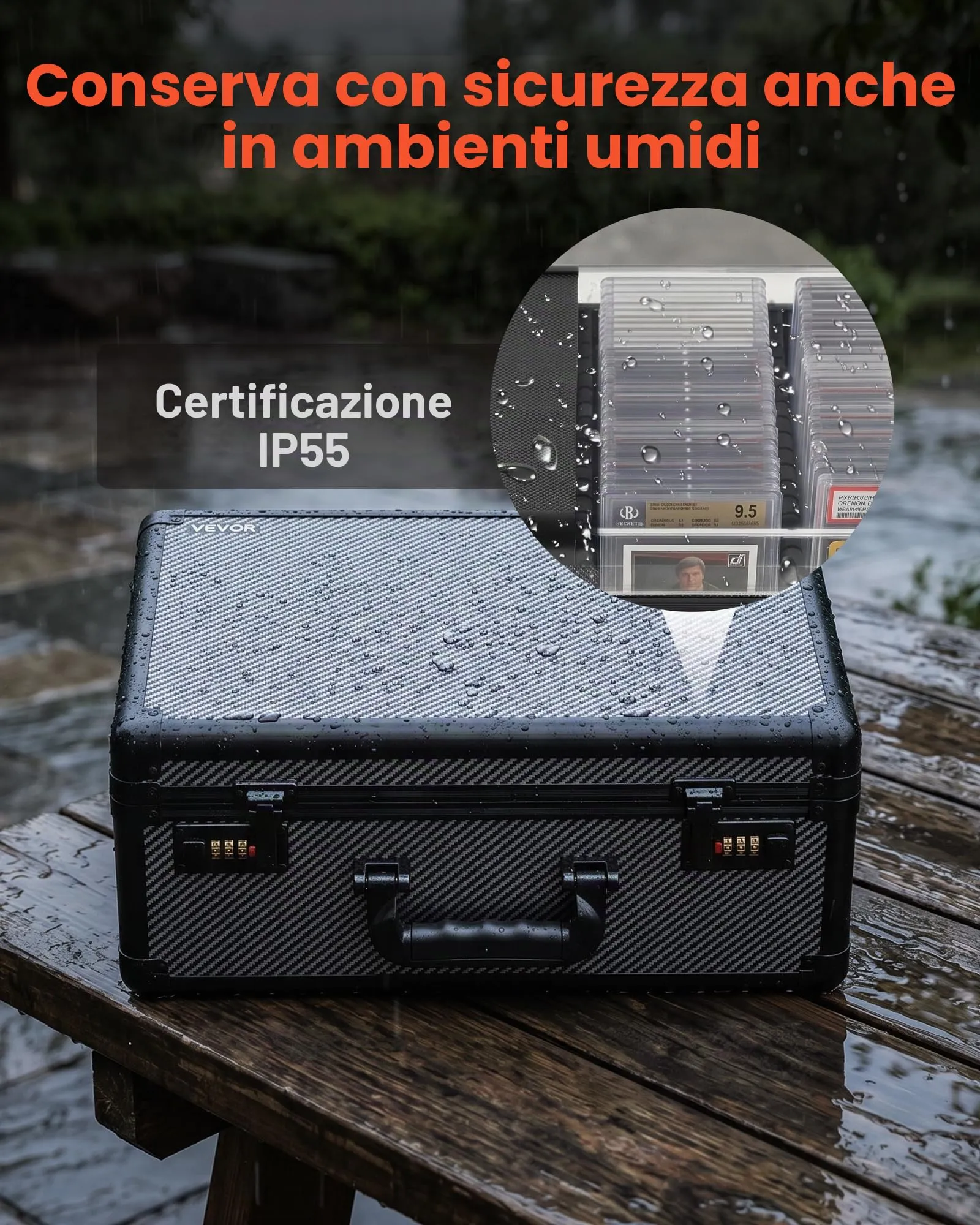 VEVOR Scatola Porta Carte Graded con 12 Divisori e Serratura a Combinazione - immagine 7