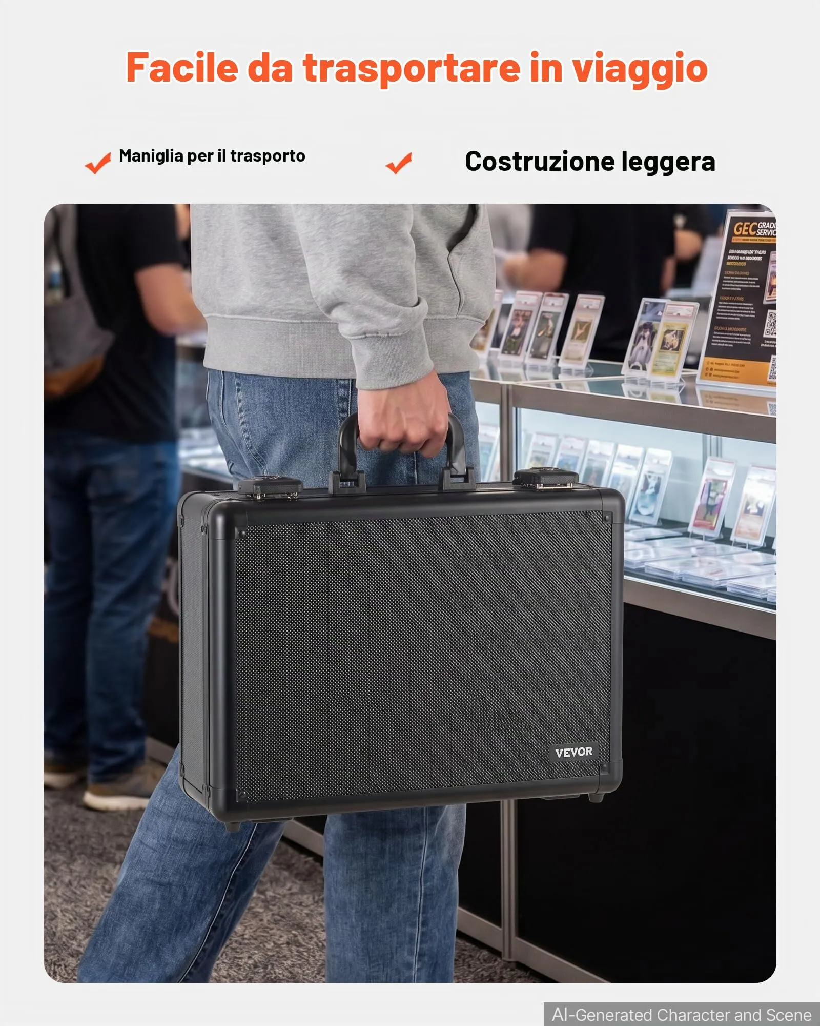 VEVOR Valigetta Porta Carte Graded Sportive Capienza 152 PSA - immagine 9