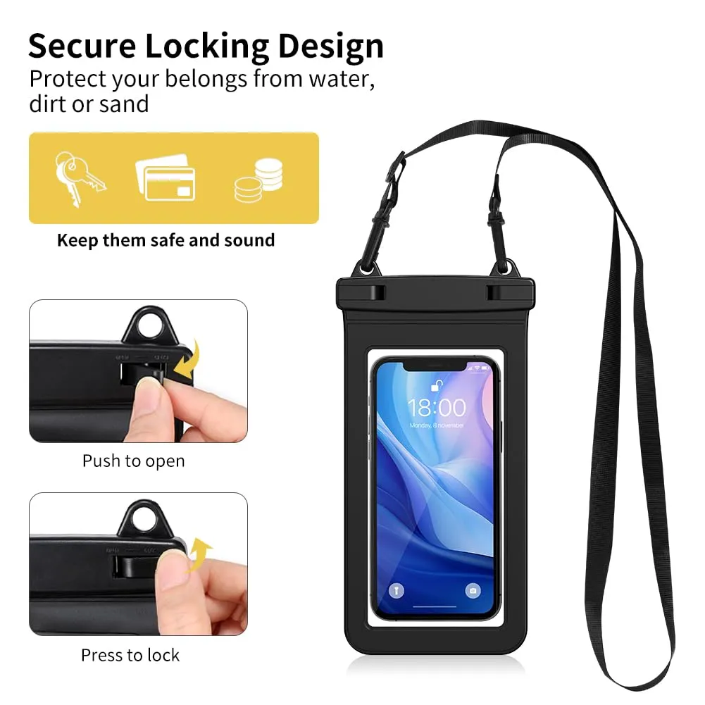KYG Dry Bag Kit 3 in 1 Impermeabile 20L Giallo con Marsupio e Custodia per Cellulare - immagine 3