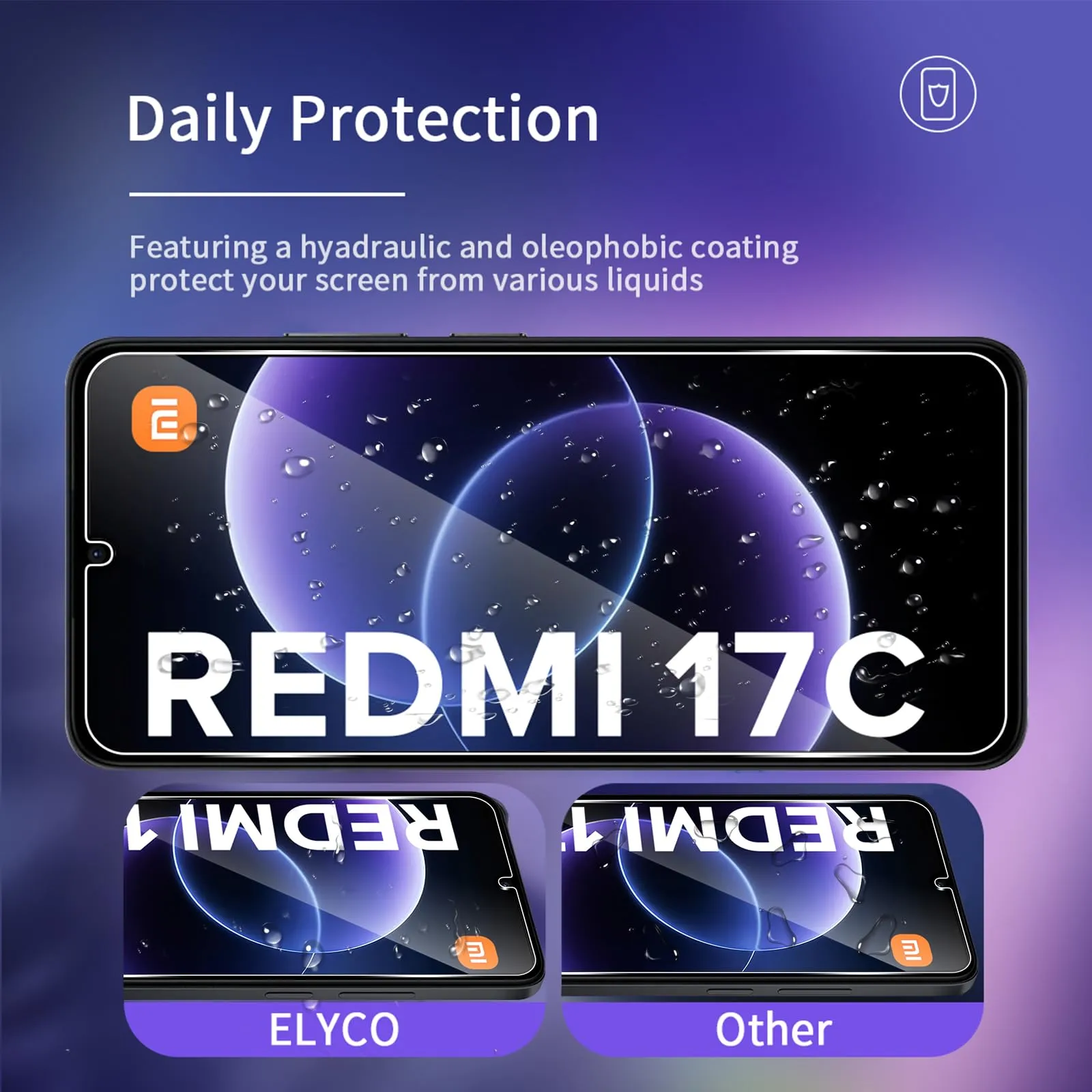 ELYCO Vetro Temperato per Xiaomi Redmi 17C 4G, 2+2 Pezzi - immagine 2