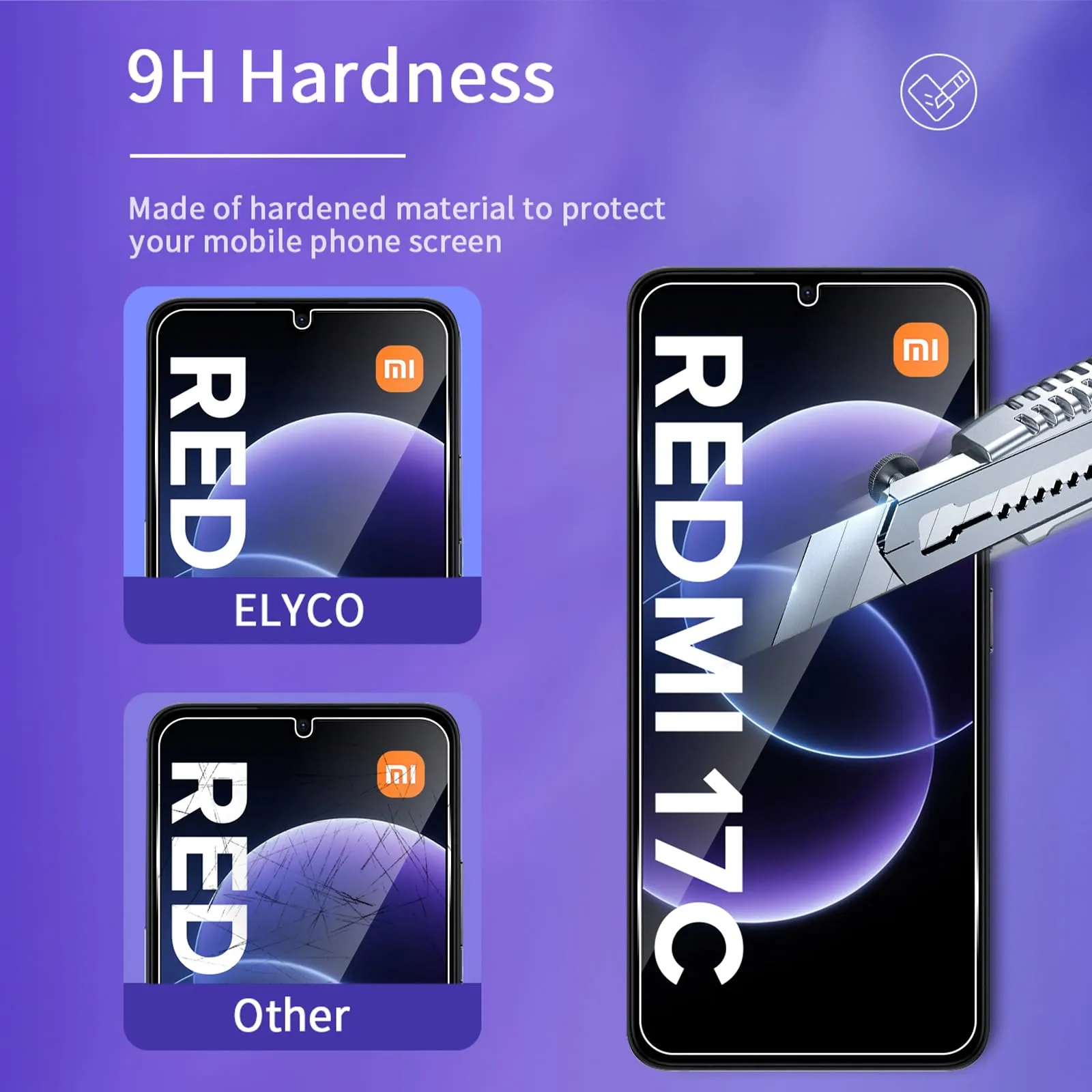 ELYCO Vetro Temperato per Xiaomi Redmi 17C 4G, 2+2 Pezzi - immagine 3